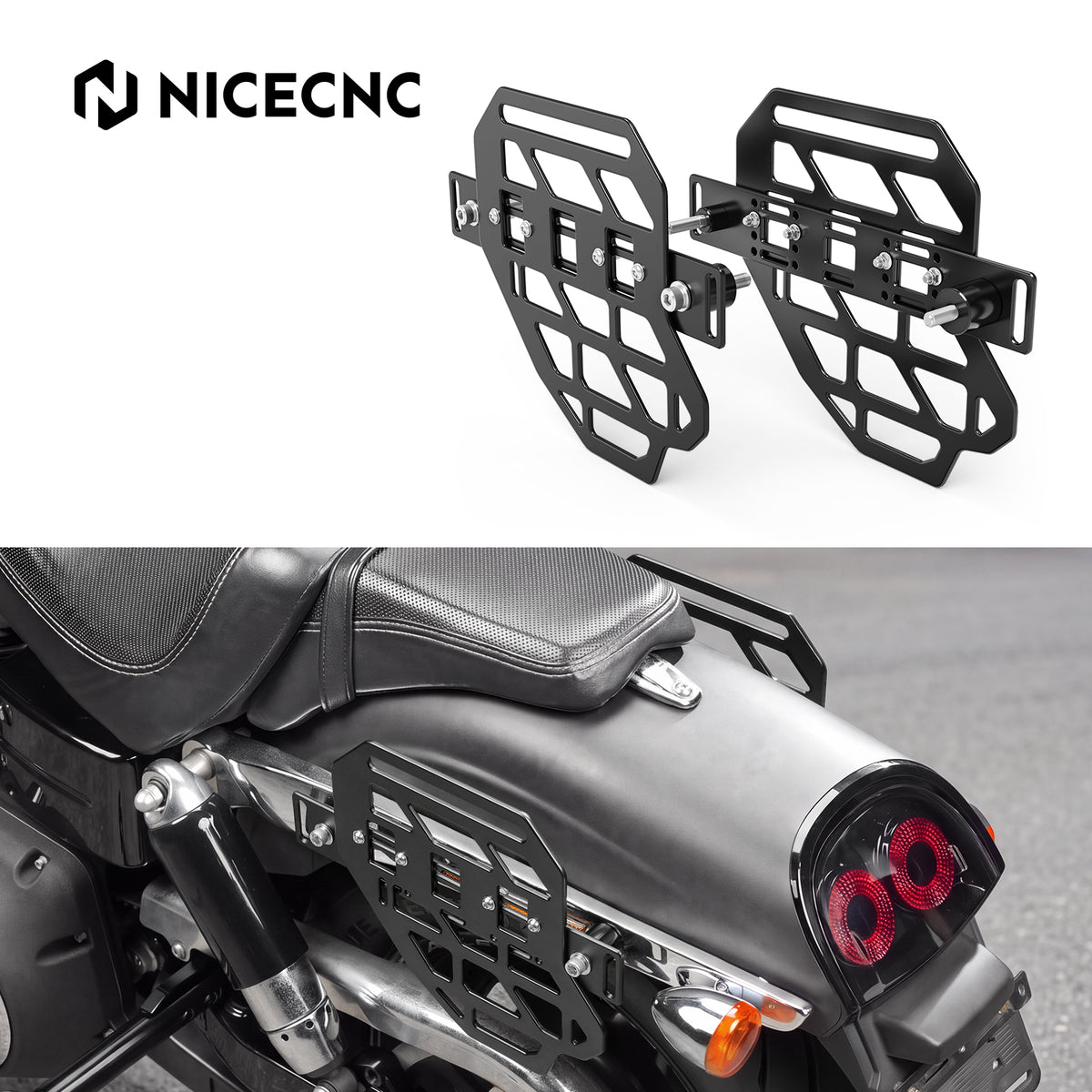 Uchwyt sakw do Harley Dyna Fat Street Bob Low Rider Super Wide Glide