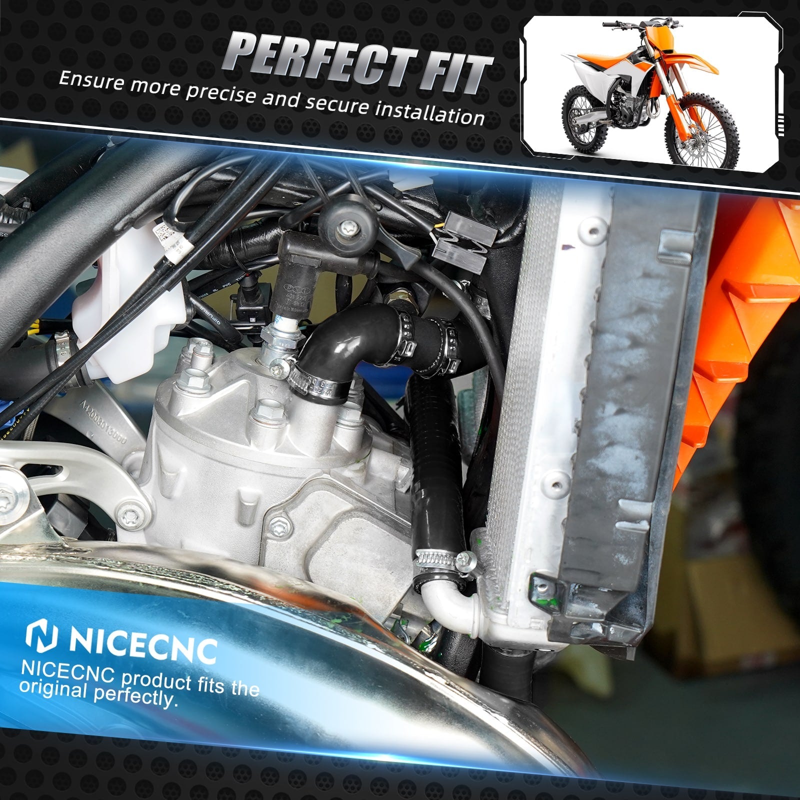 Silikon-Kühlmittelschlauch-Schellen-Kit für KTM Husqvarna GasGas 250-300 2023-2024