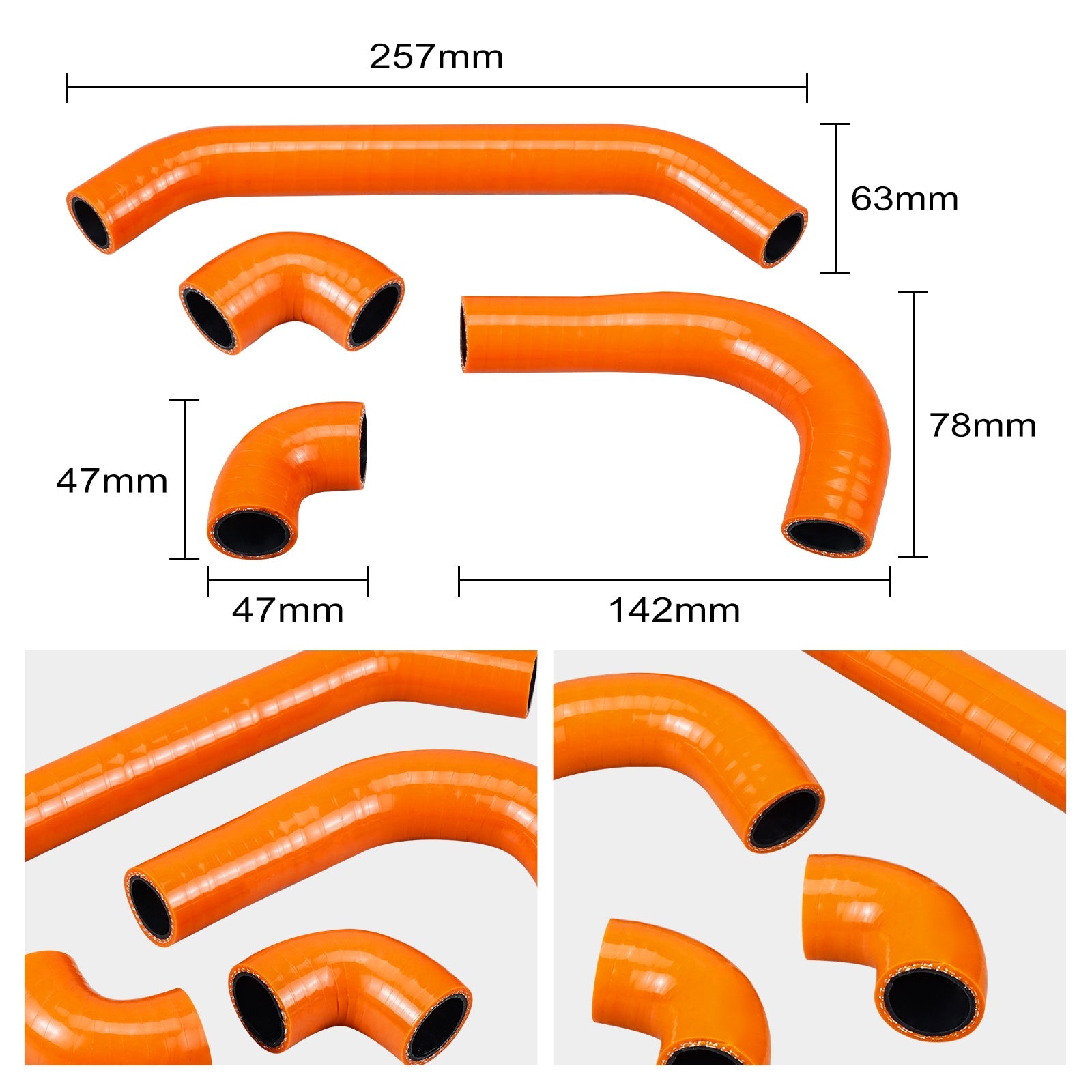 Silikon-Kühlmittelschlauch-Schellen-Kit für KTM Husqvarna GasGas 250-300 2023-2024