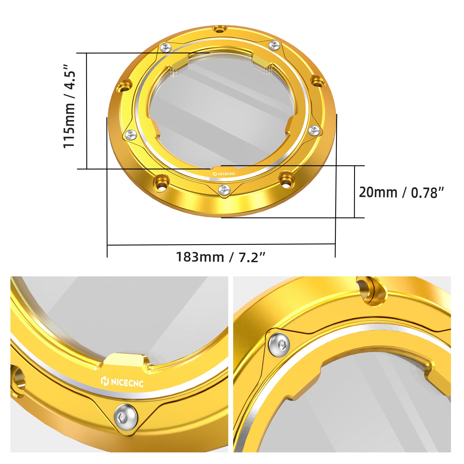 Durchsichtige Derby Kupplungsabdeckung für Harley Street Glide 06–15 Road King 99–14