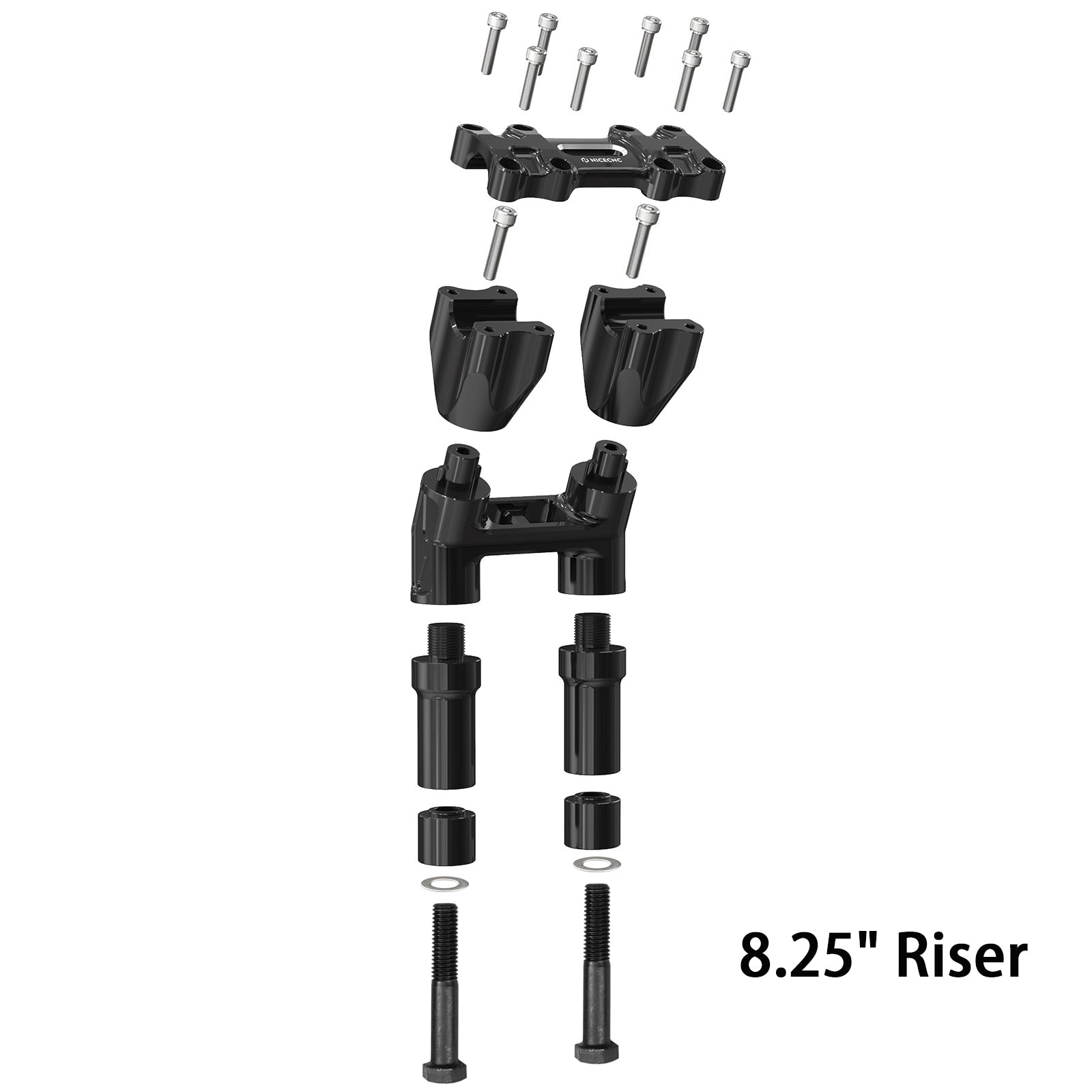 Lenkererhöhungen + Tachoverlegungs-Kit für Harley Road Glide 2015-2023