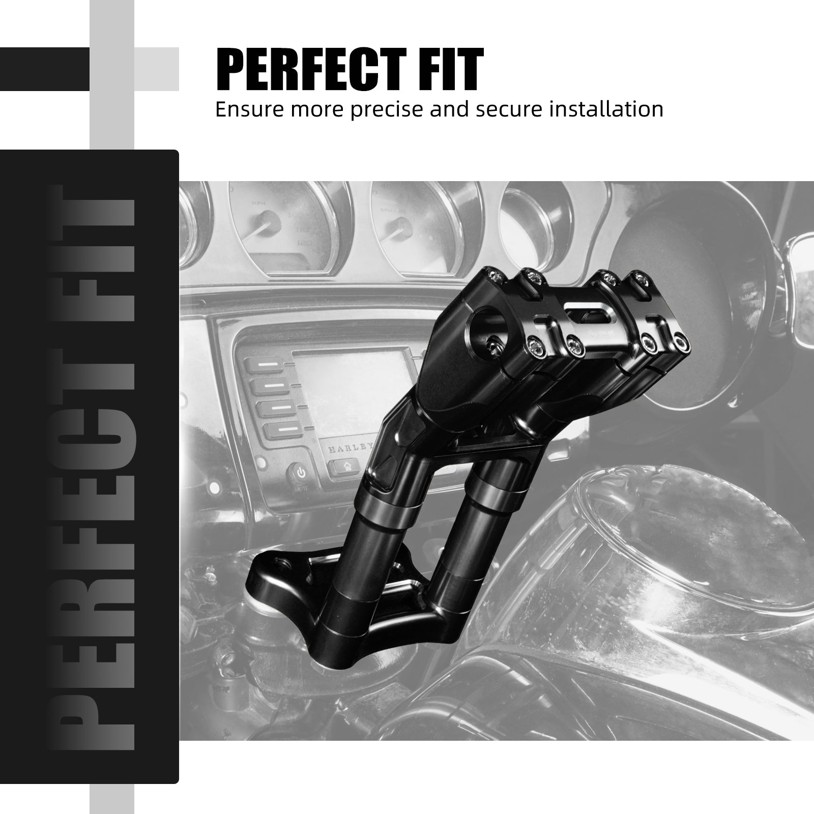 Modulare Kickback-Lenkererhöhungen nach hinten für Harley 1-1/8" Fat Bar