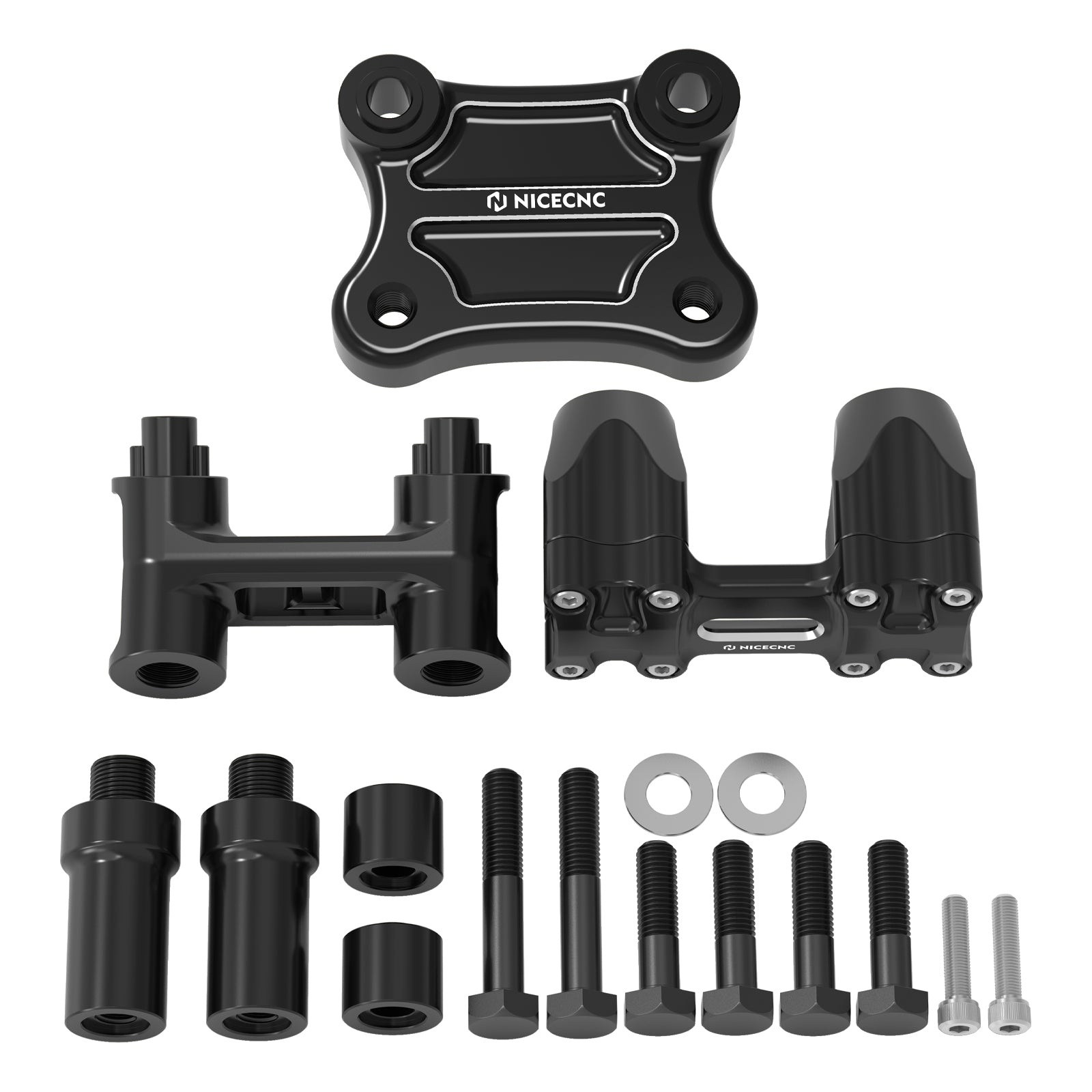Modulare Kickback-Lenkererhöhungen nach hinten für Harley 1-1/8" Fat Bar