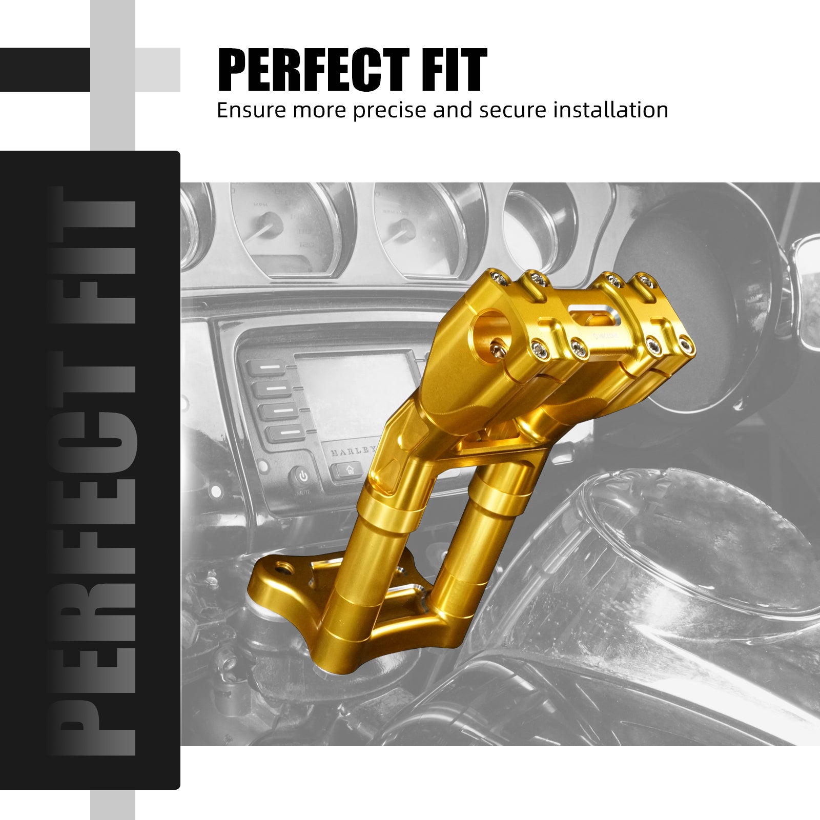 Modulare Kickback-Lenkererhöhungen nach hinten für Harley 1-1/8" Fat Bar