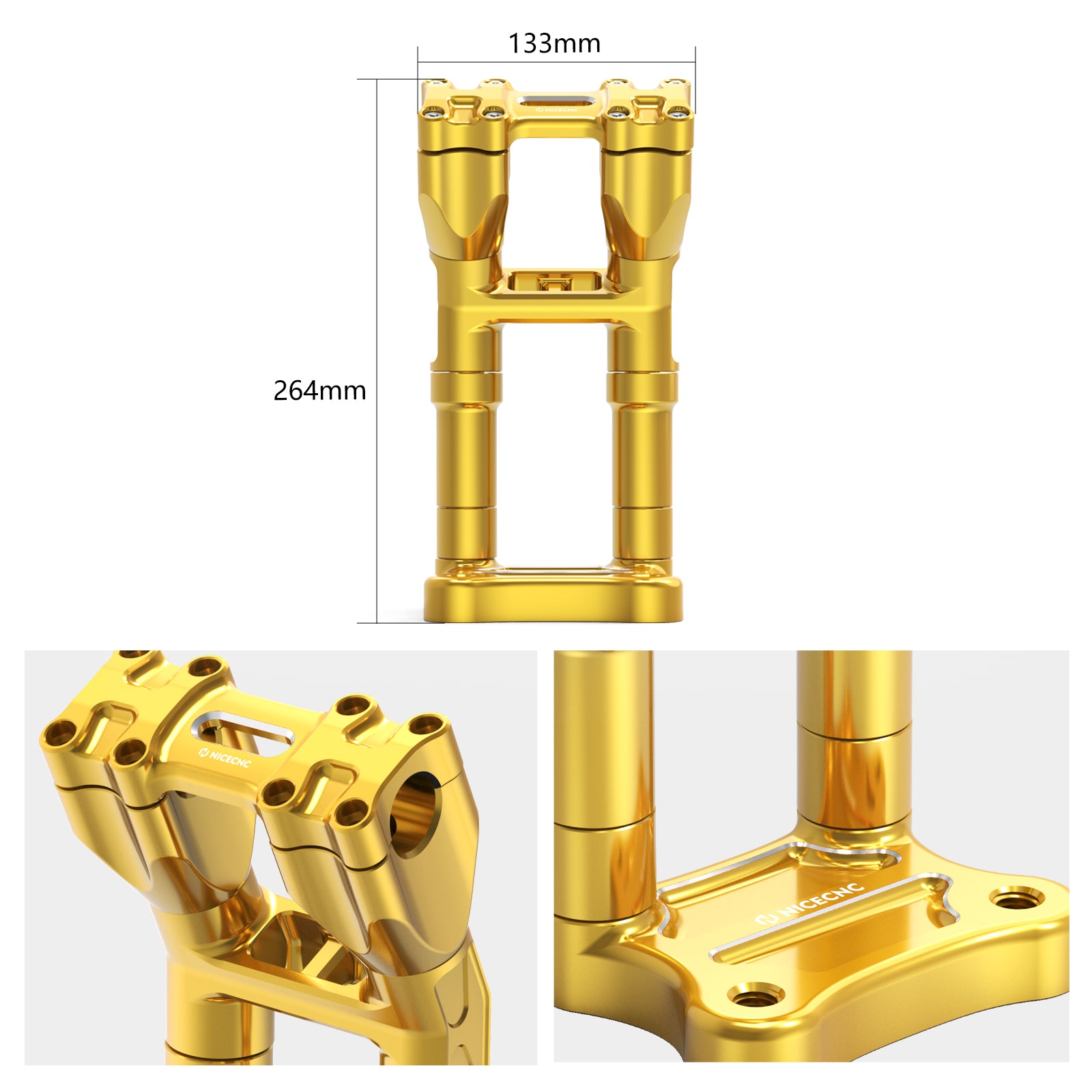 Modulare Kickback-Lenkererhöhungen nach hinten für Harley 1-1/8" Fat Bar