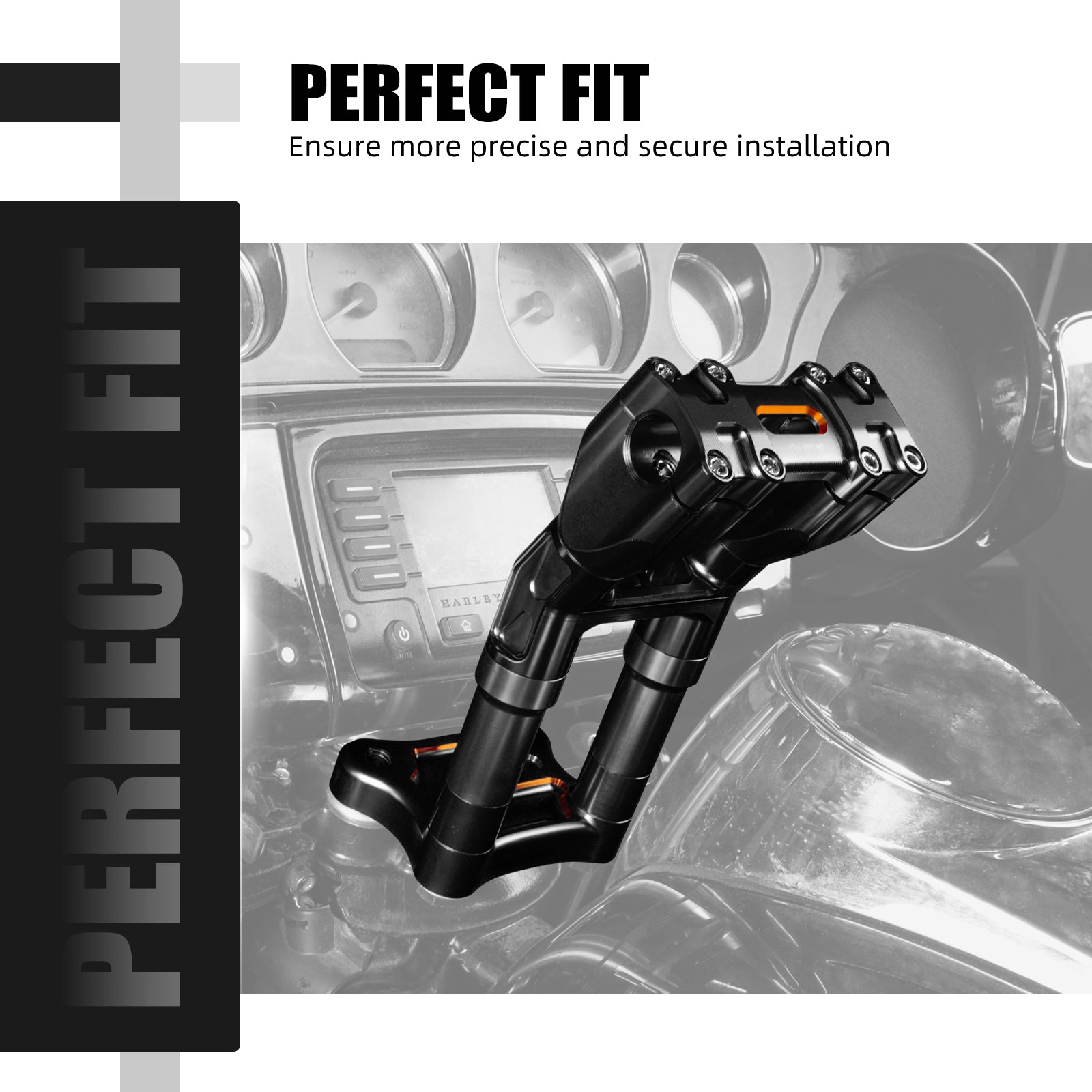 Modulare Kickback-Lenkererhöhungen nach hinten für Harley 1-1/8" Fat Bar