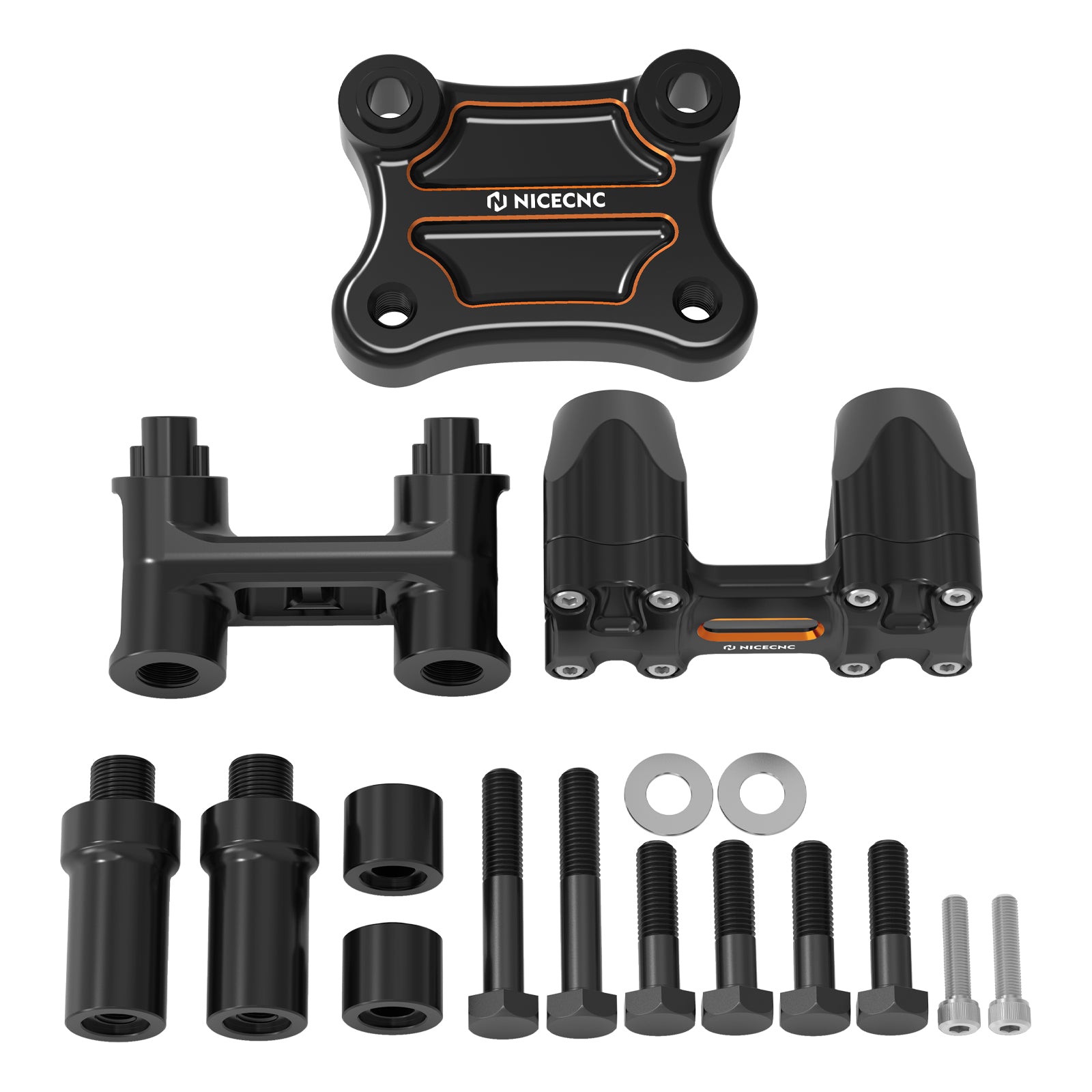 Modulare Kickback-Lenkererhöhungen nach hinten für Harley 1-1/8" Fat Bar