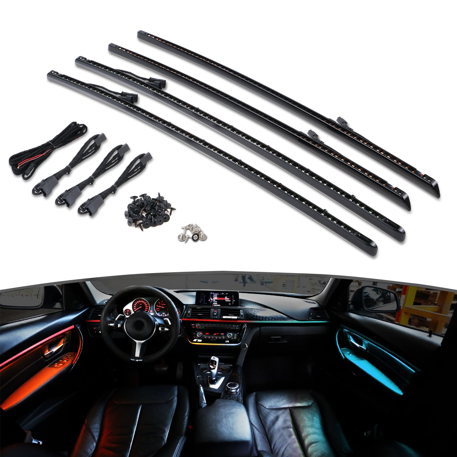 Auto LED Umgebungs Licht Innen Panel Tür Atmosphäre Dekorative Für BMW F30 F31