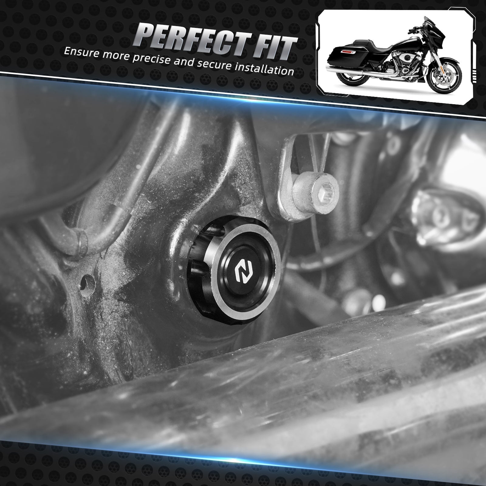 Rahmenlochstopfen und -kappen für Harley Road King Electra Street Glide Ultra Limited
