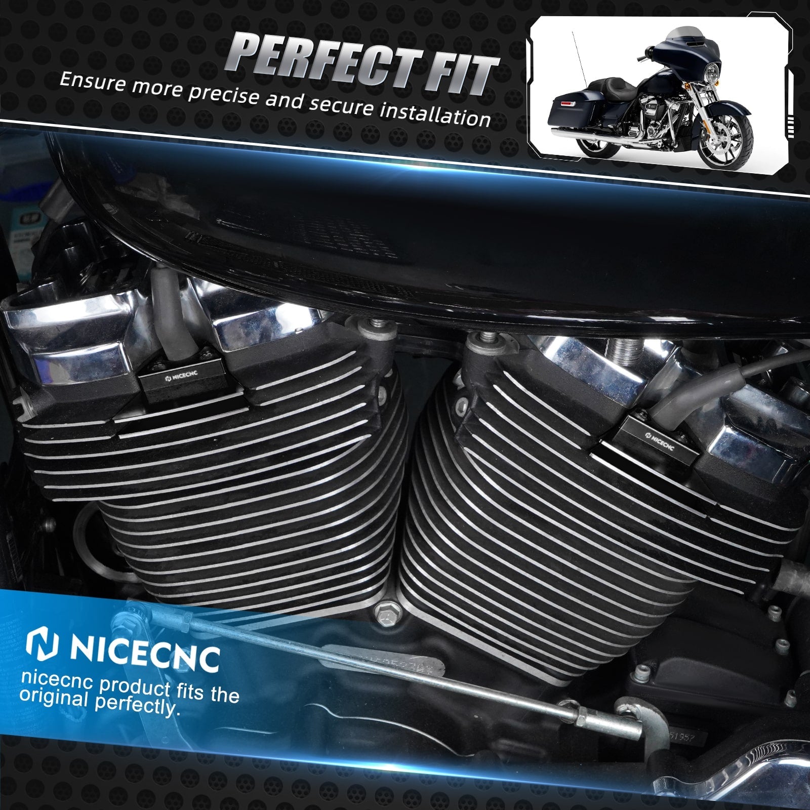 Verbesserte M8 Rippen Zündkerze Kopf Bolzen Abdeckungen Für Harley Road King Street Glide