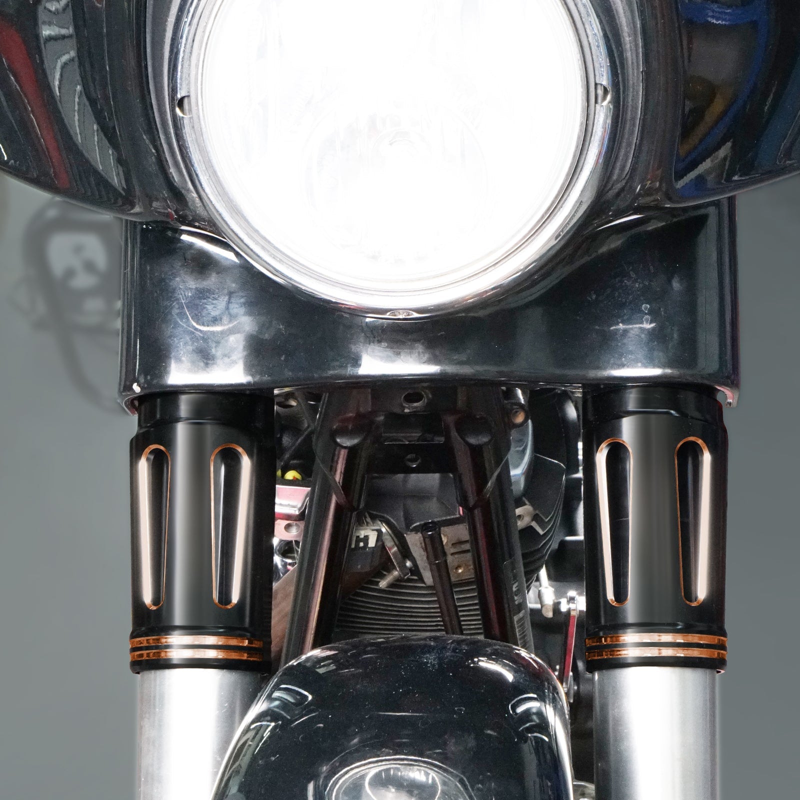 Gabelmanschetten Gabelschieberabdeckungen für Harley Road King Electra Glide Street Glide Road Glide