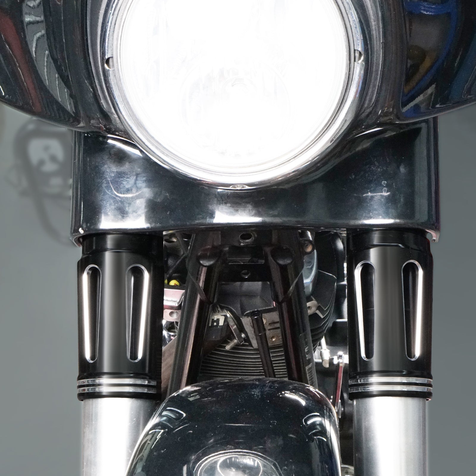 Gabelmanschetten Gabelschieberabdeckungen für Harley Road King Electra Glide Street Glide Road Glide