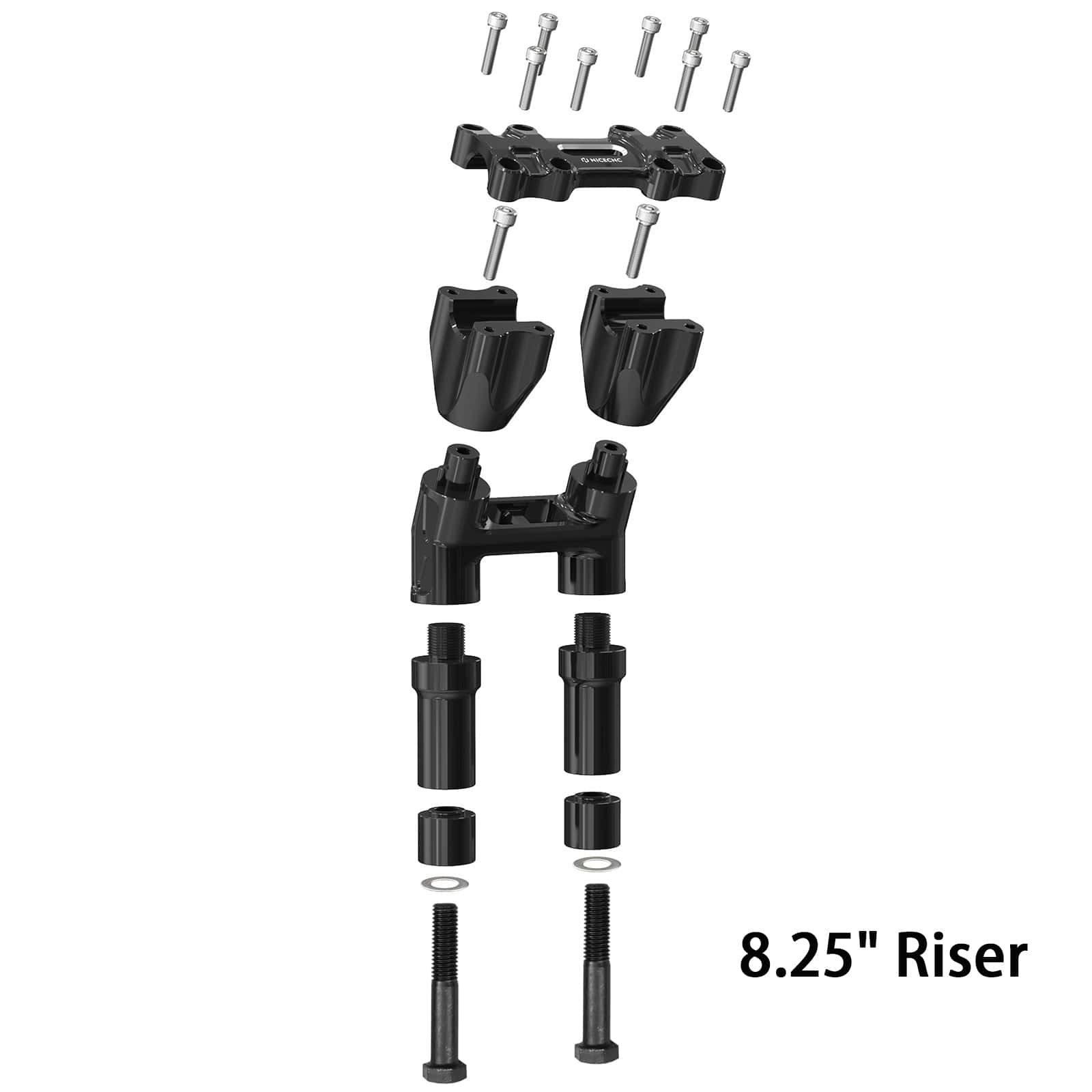 Modularer Kickback-isolierter Griff Barris 8"/ 7"/6"/5" nach hinten 1,5" für Harley Davidson