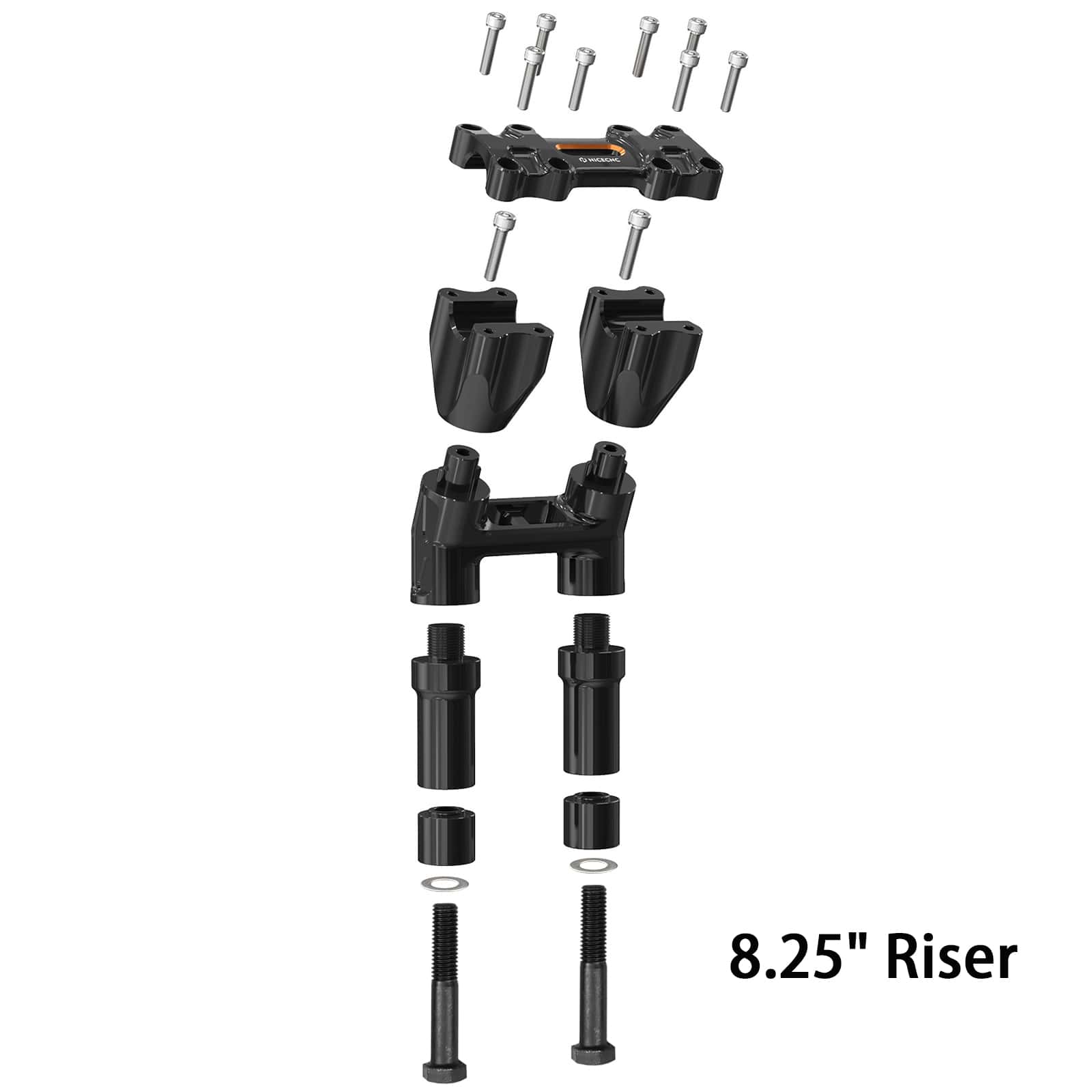 Modularer Kickback-isolierter Griff Barris 8"/ 7"/6"/5" nach hinten 1,5" für Harley Davidson