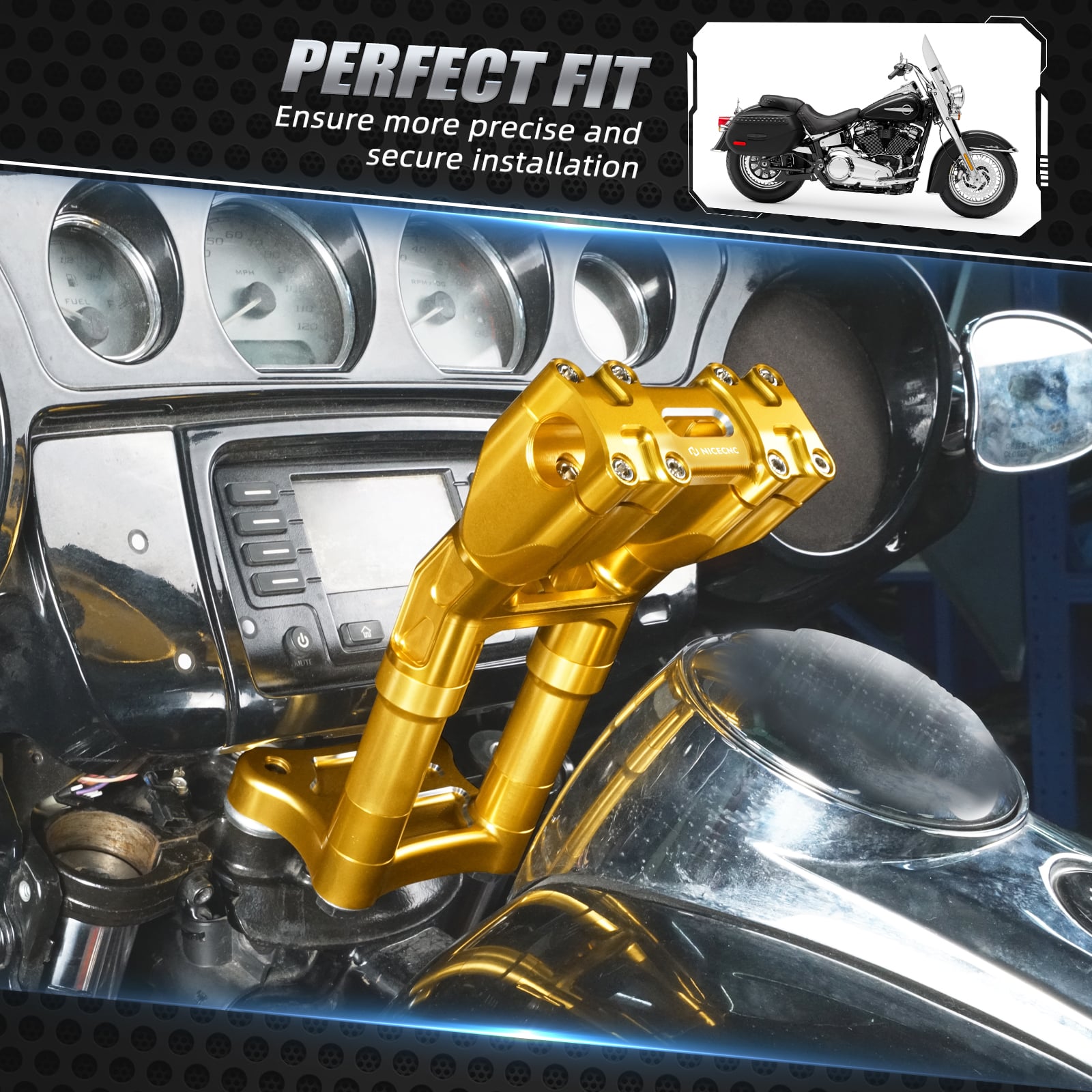 Modulare Kickback-Riser Für Harley Tri Electra Street Glide 1" Lenker