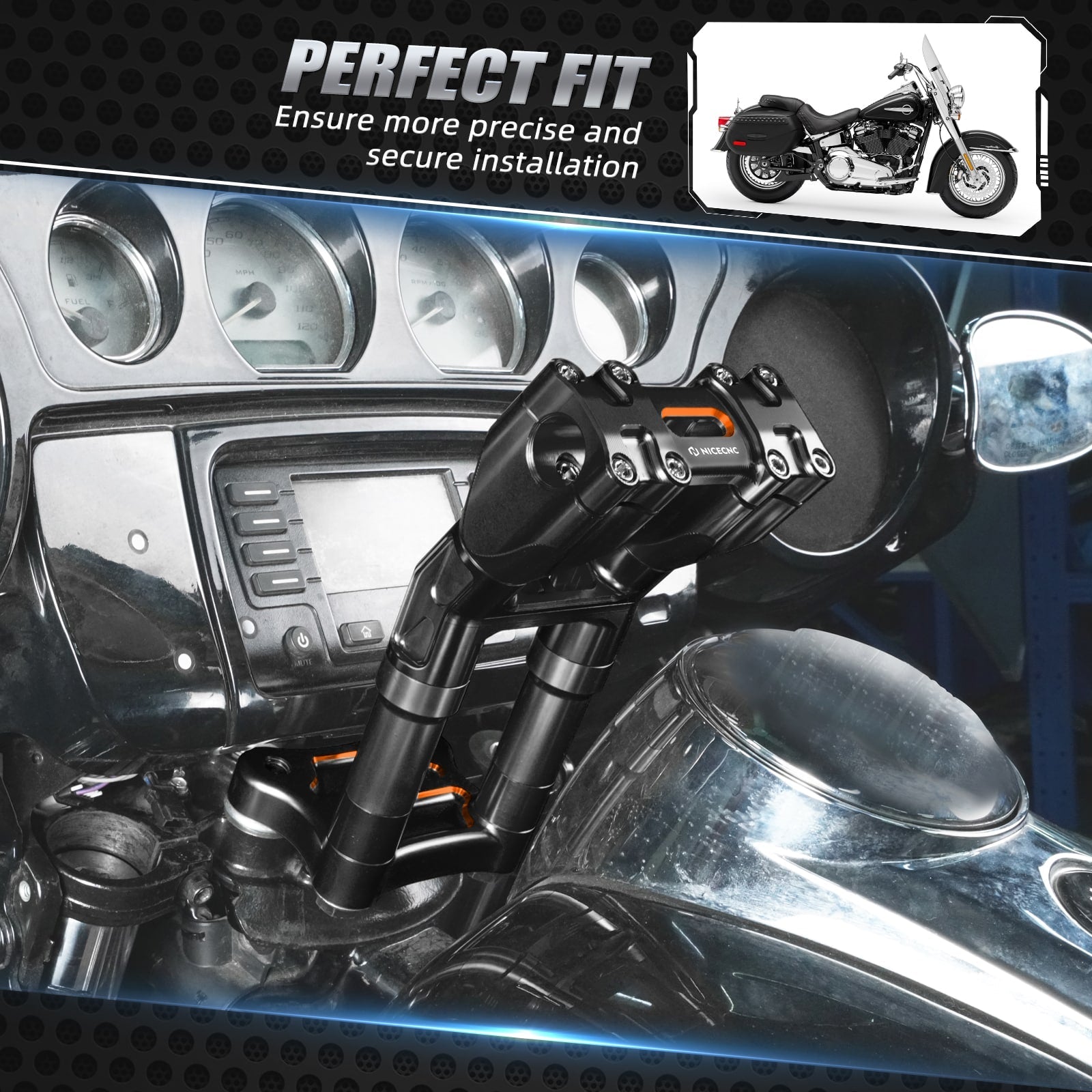 Modulare Kickback-Riser Für Harley Tri Electra Street Glide 1" Lenker