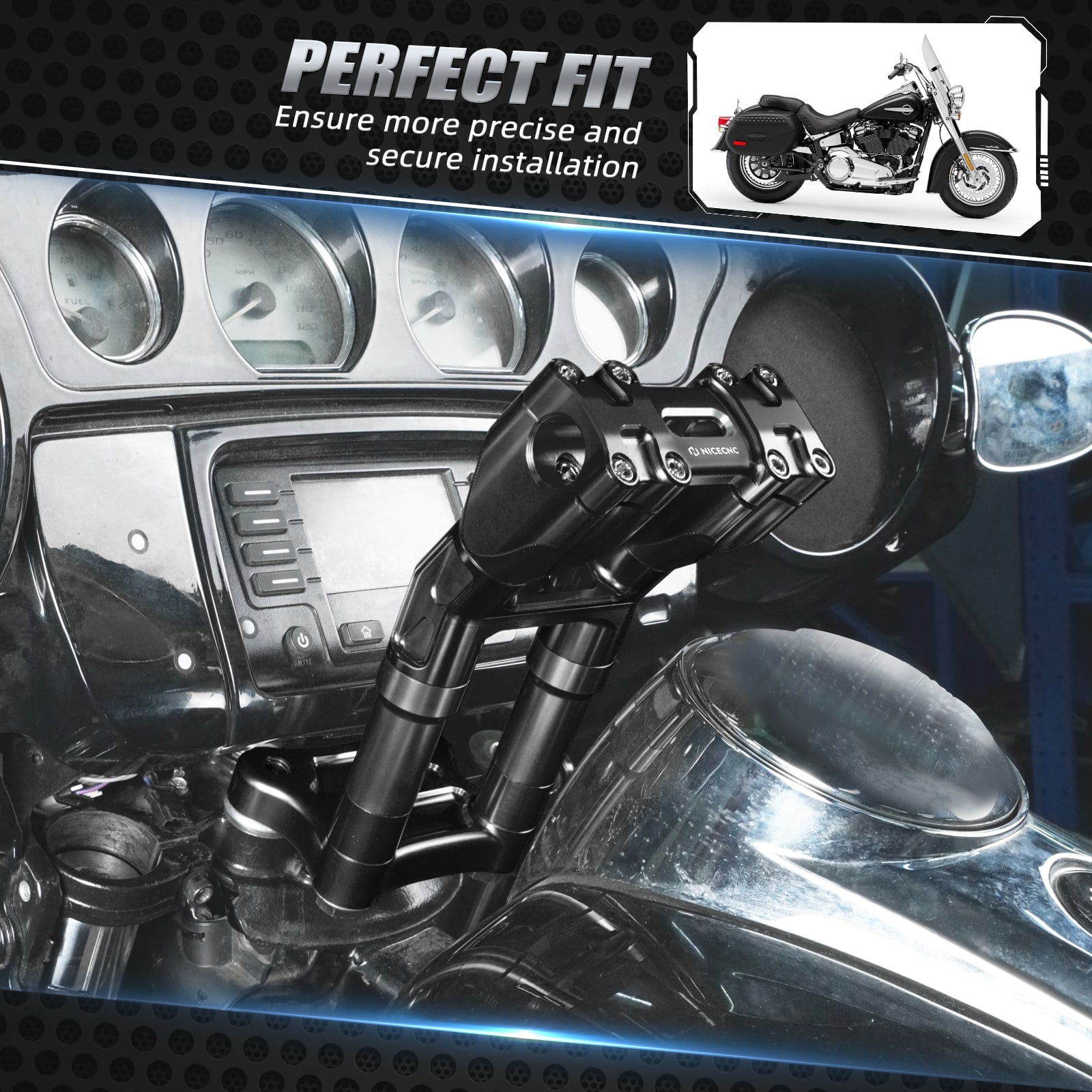 Modulare Kickback-Riser Für Harley Tri Electra Street Glide 1" Lenker
