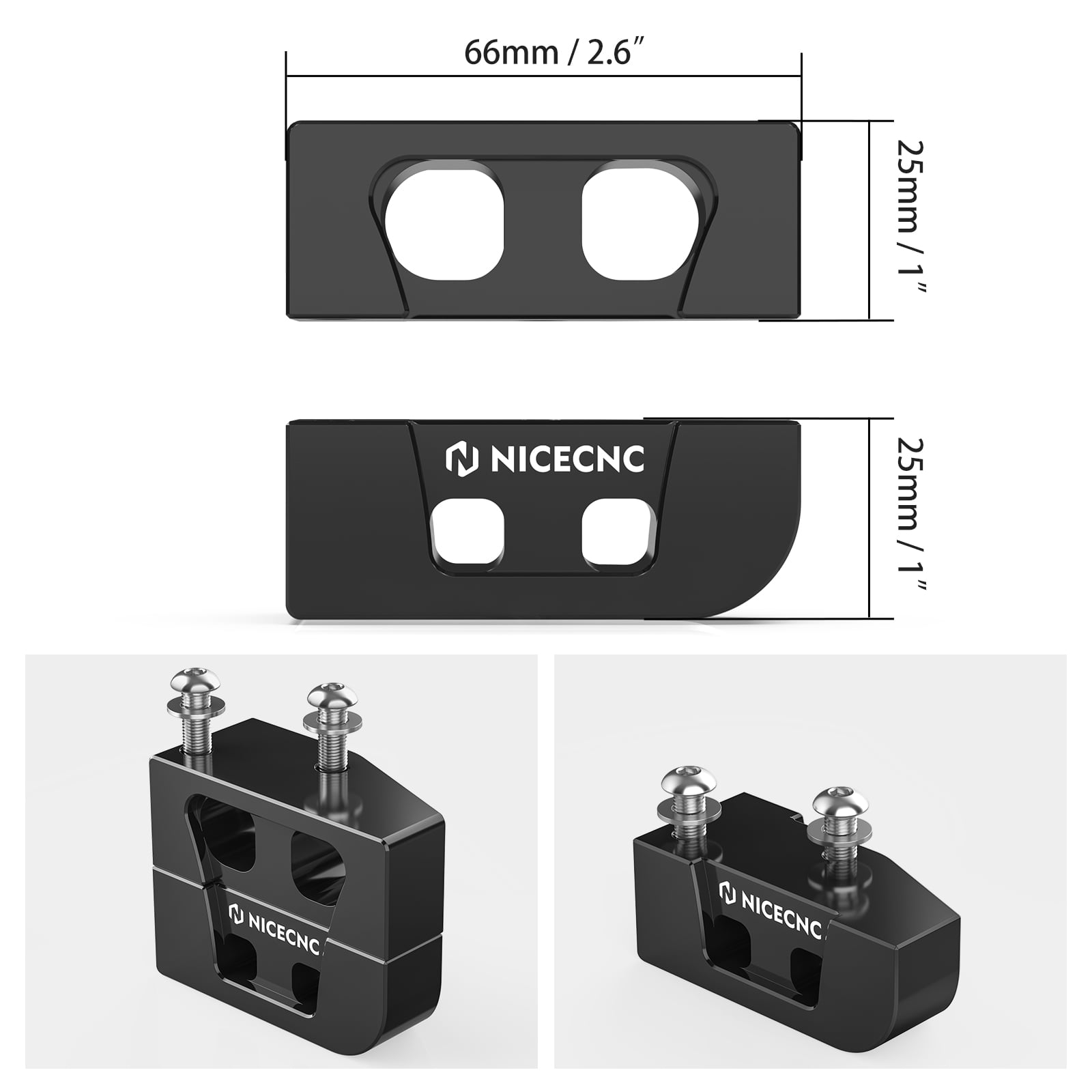 Kickstand Hebeblock1"/2" für Harley Road King Electra Glide Standard FLHT 10-24