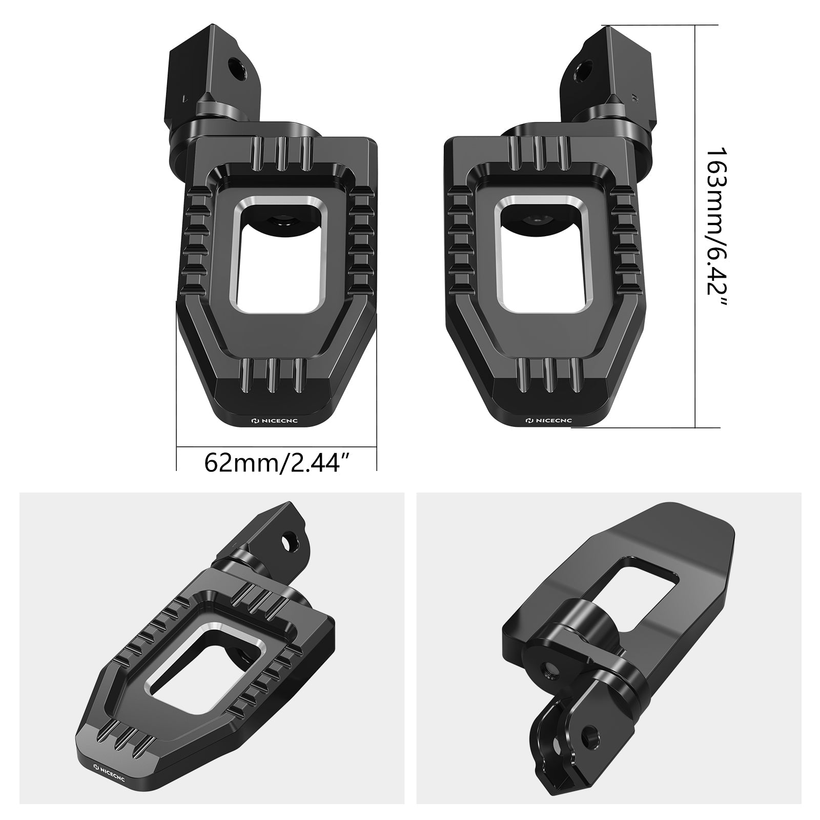 Verstellbare größere Fahrerfußrasten für Harley Street Bob Low Rider Softail Sportster S