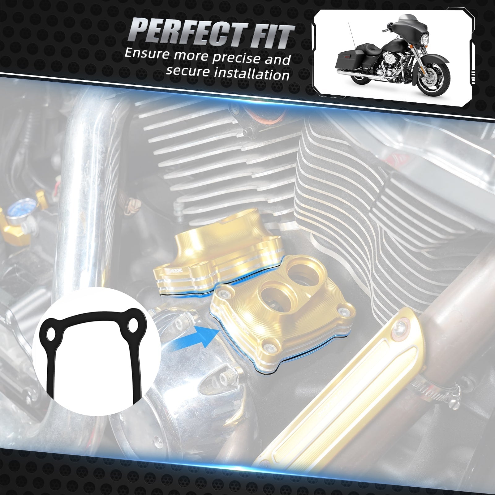 M8 Motor Heber Stößel Abdeckungen Dichtungen Kit Für Harley Road King Street Glide Electra Glide