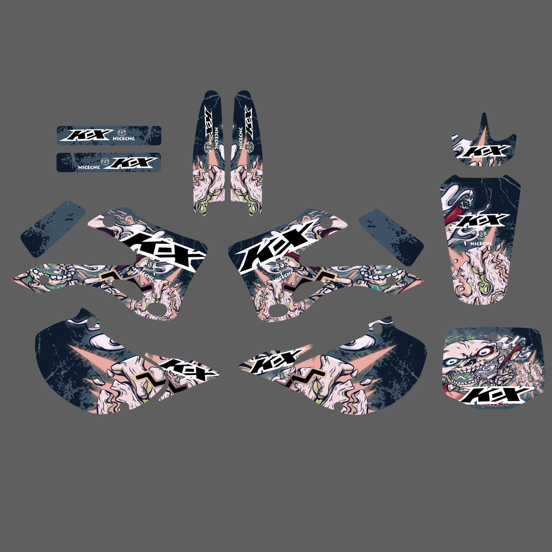 Team Graphics Hintergrundaufkleber für Kawasaki KX125/KX250 1999-2002