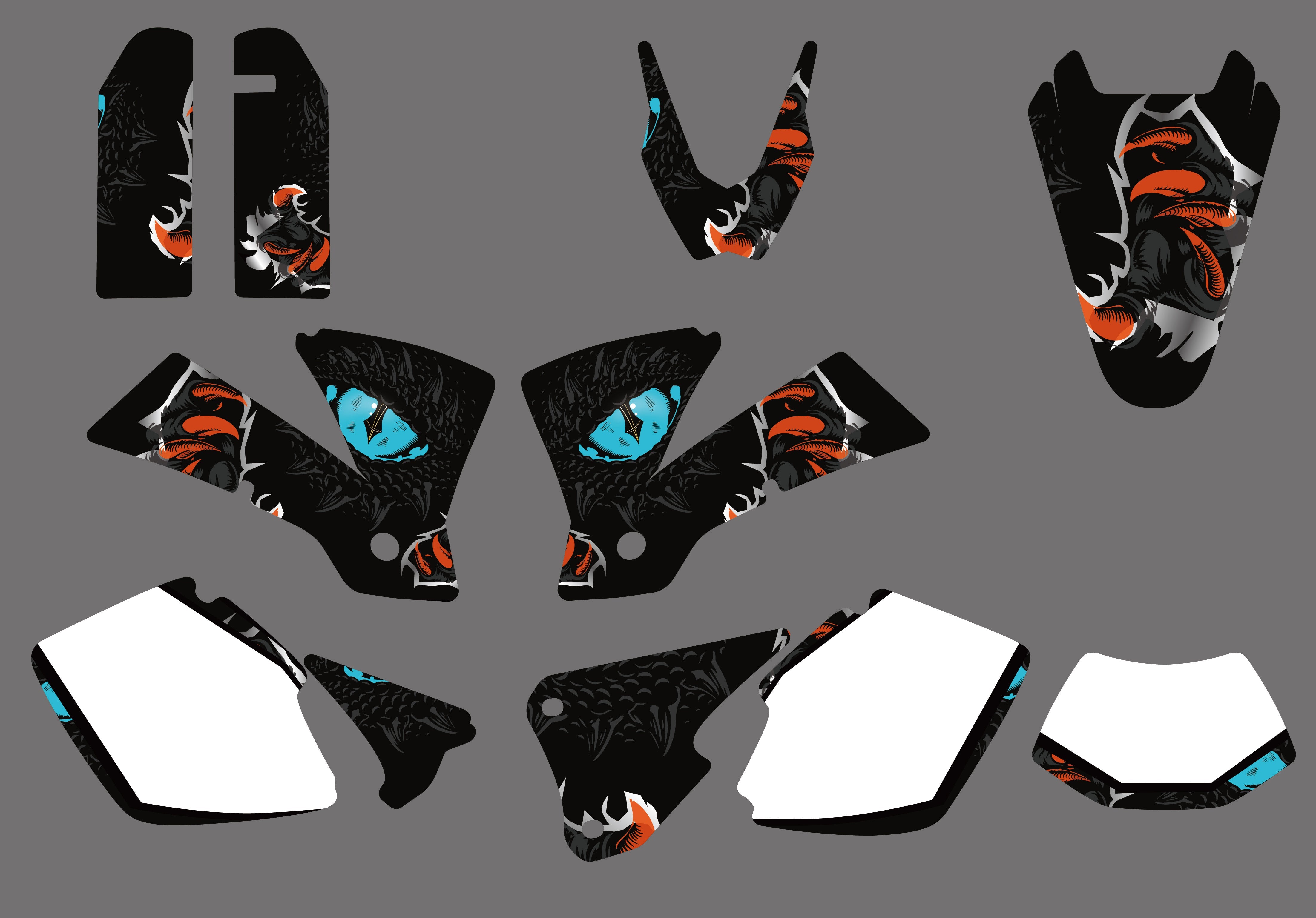 Motocross-Team, komplettes Grafik-Aufkleber-Set für KTM EXC 2003