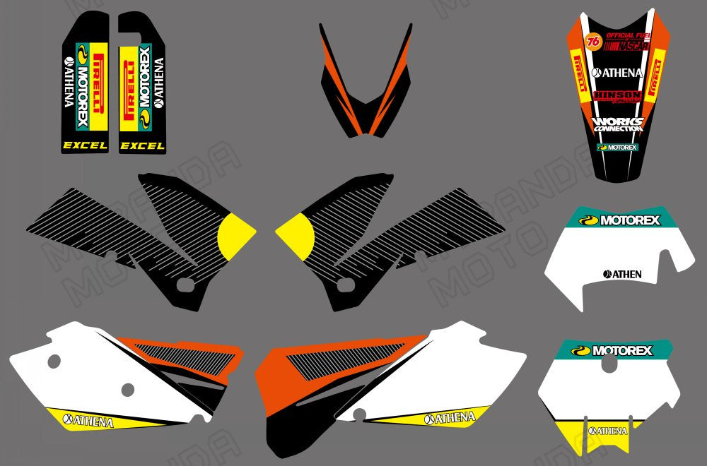 Grafik-Hintergrund-Aufkleber für KTM EXC 2005-2007