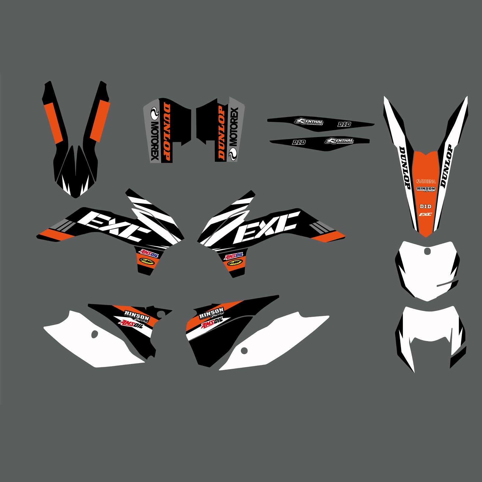 Team Graphics Hintergrund Aufkleber Aufkleber für KTM EXC/XC-W/XCF-W 2014-2016