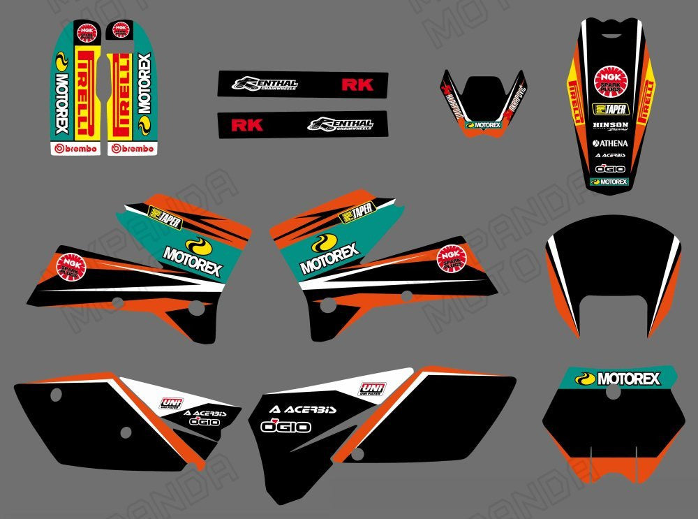 Motorrad Grafik Abziehbilder Aufkleber Für KTM SX 125 250 380 400 520 2005-2006