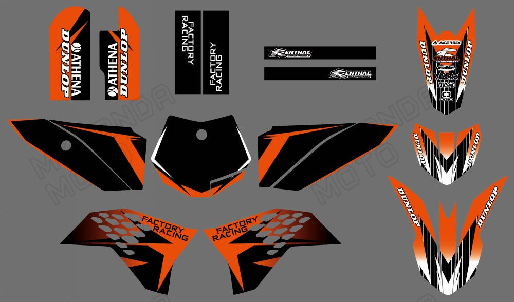 Motorrad-Team-Grafik-Aufkleber-Set für KTM SX50 2009-2015