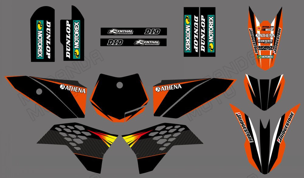 Motorrad-Team-Grafik-Aufkleber-Set für KTM SX50 2009-2015