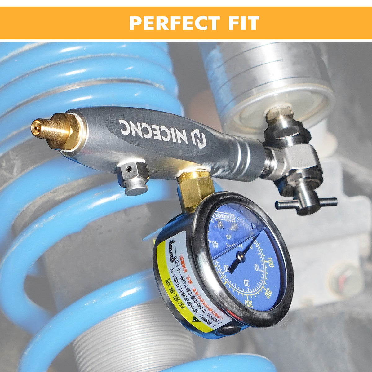 NICECNC Stickstoffregler Kit 600psi No Loss Chuck für Schrader Ventilstoßdämpfer
