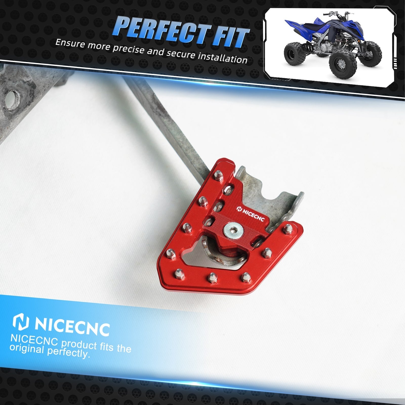 ATV Rear Brake Pedal Lever Extender Pad Tip For Yamaha Raptor 700 06-12