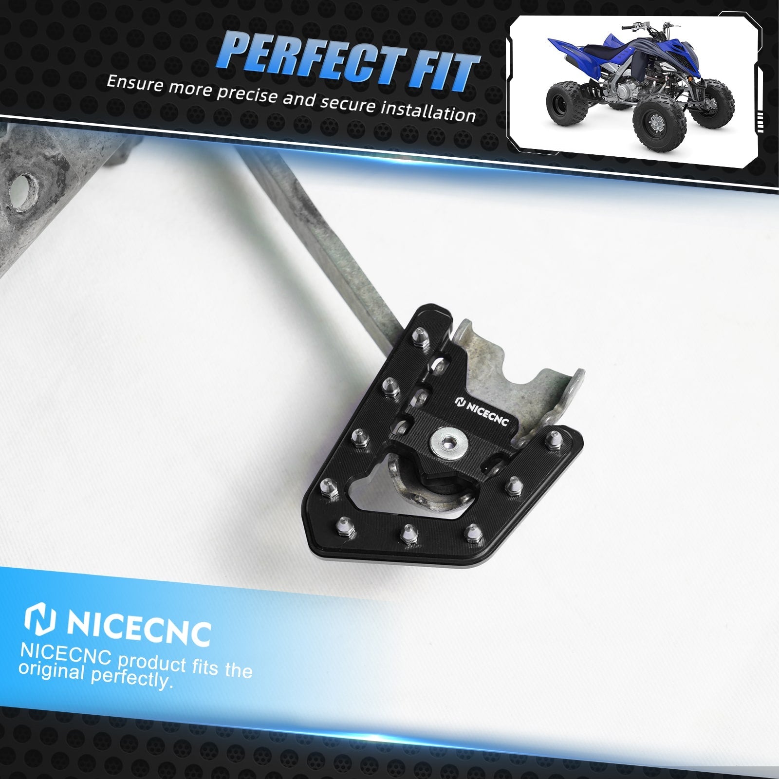 ATV Rear Brake Pedal Lever Extender Pad Tip For Yamaha Raptor 700 06-12