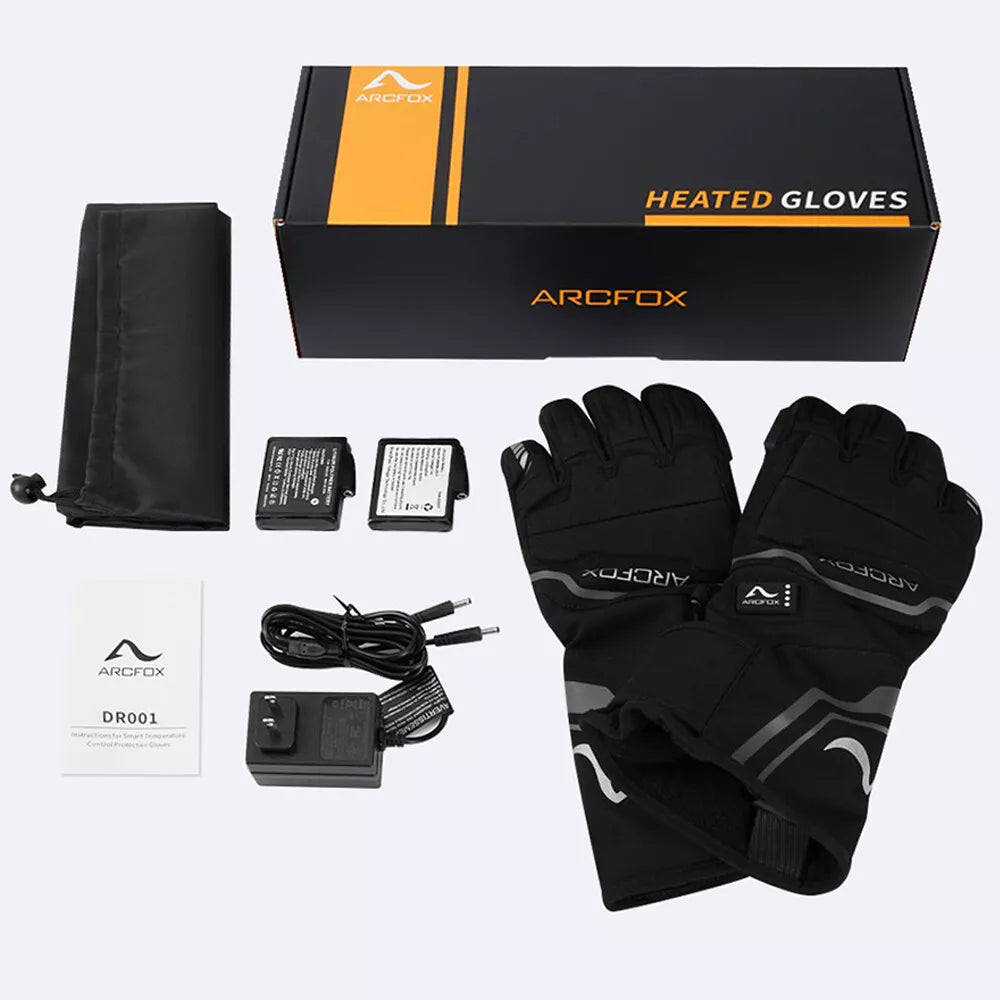 Beheizbare Ski Motorrad Handschuhe Wasserdicht Schwarz Winter