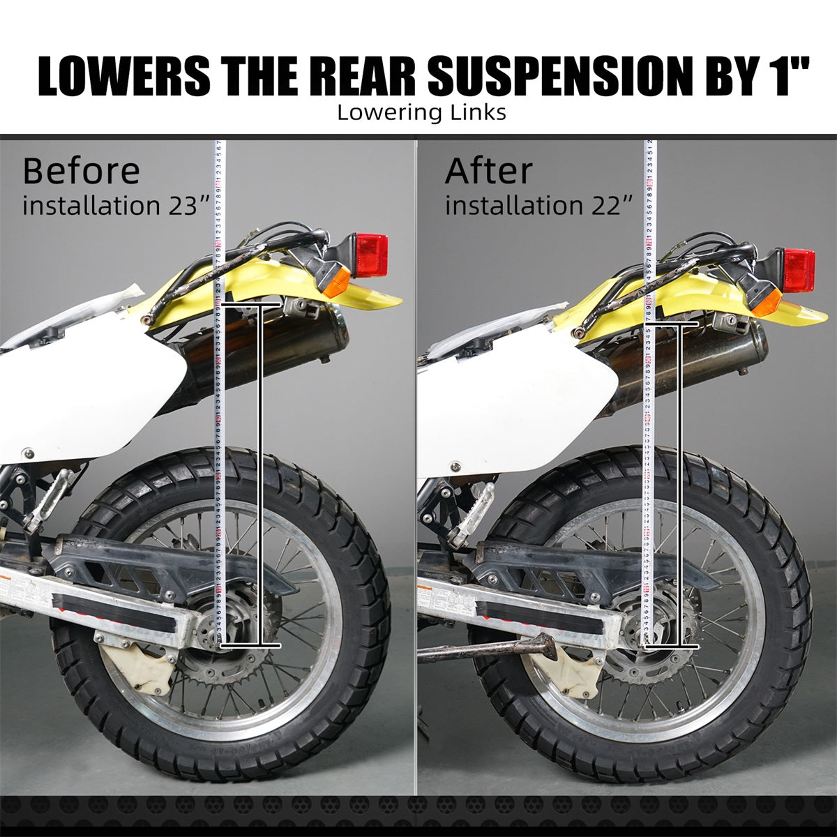 Hinterradaufhängung Tieferlegung Drop 1" Glieder für Suzuki DR650S 1996-2024