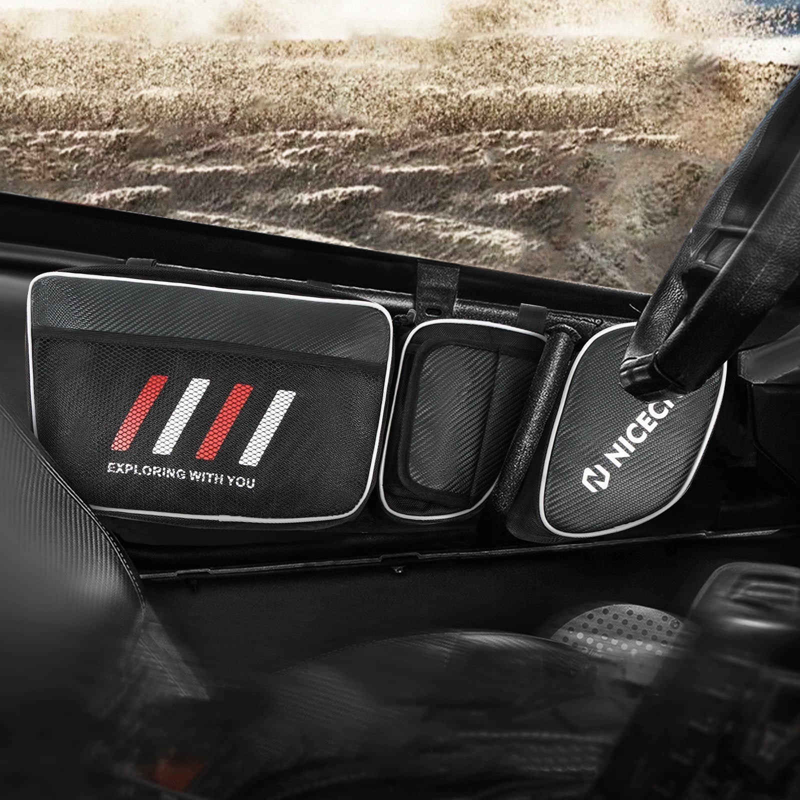 UTV-Seitentürtaschen vorn mit abnehmbarem Kniepolster für Can Am Maverick X3 Turbo 2017–2023