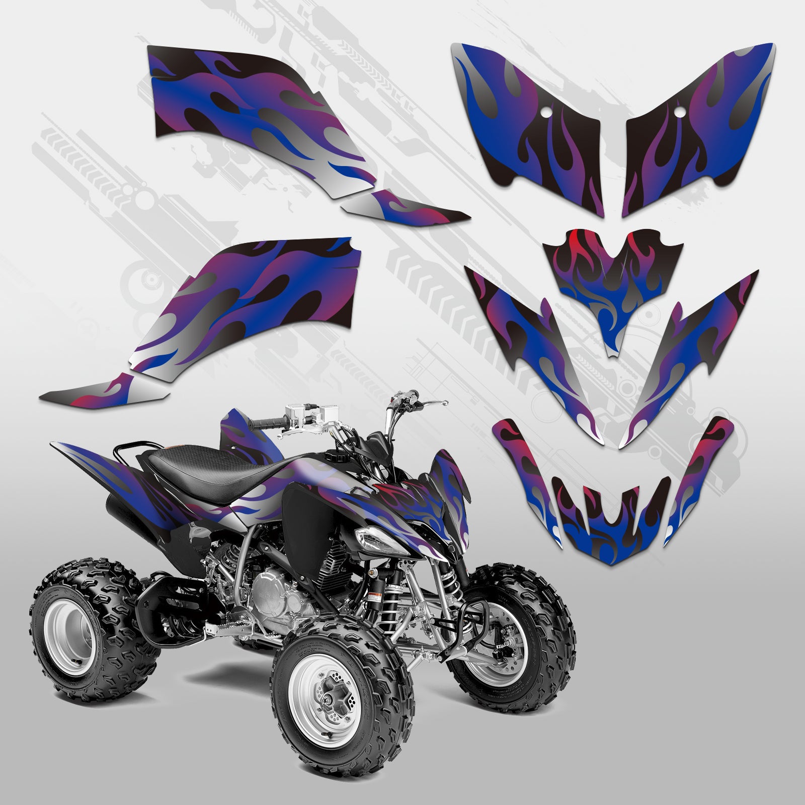 ATV Volle Grafik Aufkleber Set Für YAMAHA Raptor 250 2008-Präsentieren