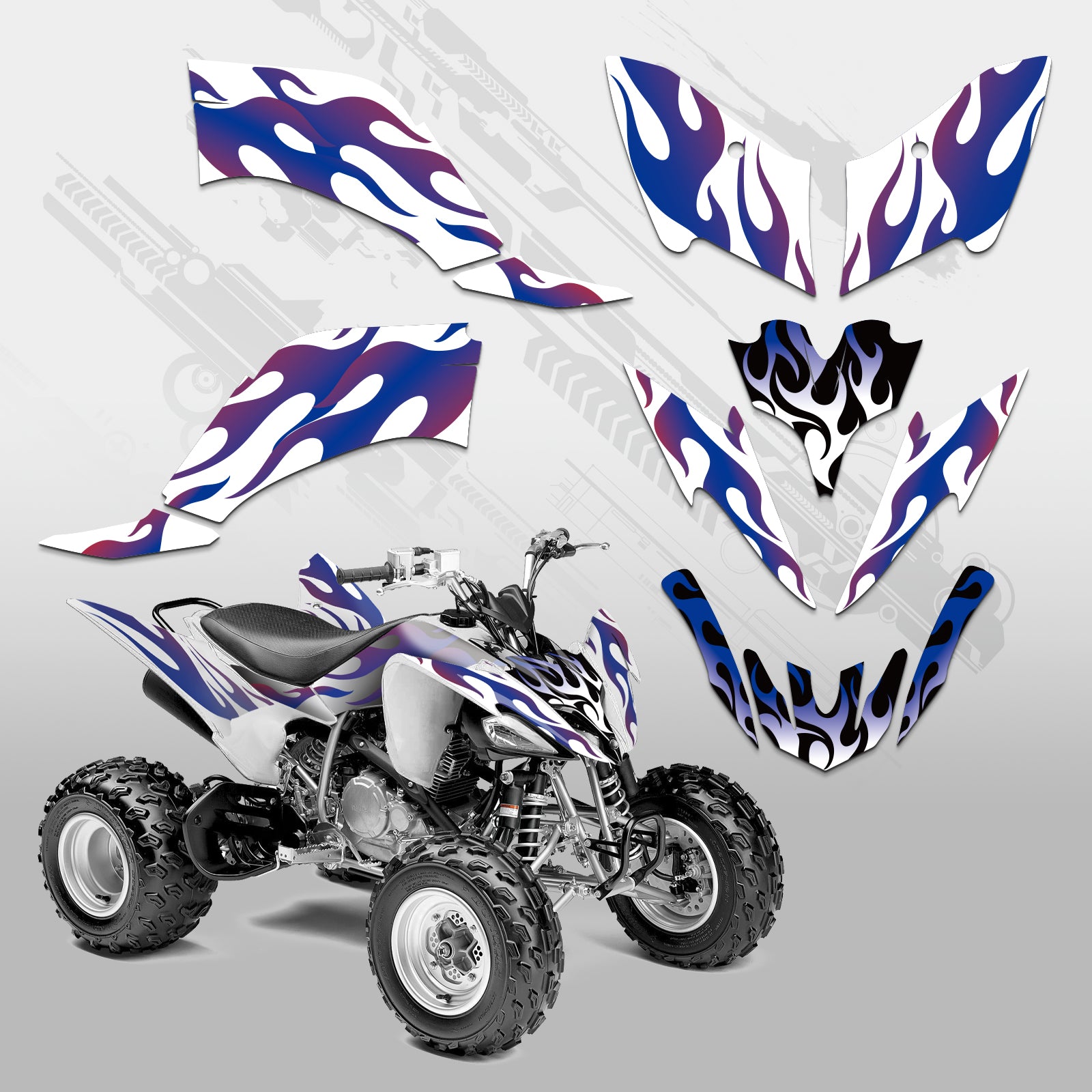 ATV Volle Grafik Aufkleber Set Für YAMAHA Raptor 250 2008-Präsentieren
