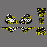 Motorrad-Team-Grafik-Hintergrund-Aufkleber-Set für YAMAHA PW80, alle Baujahre