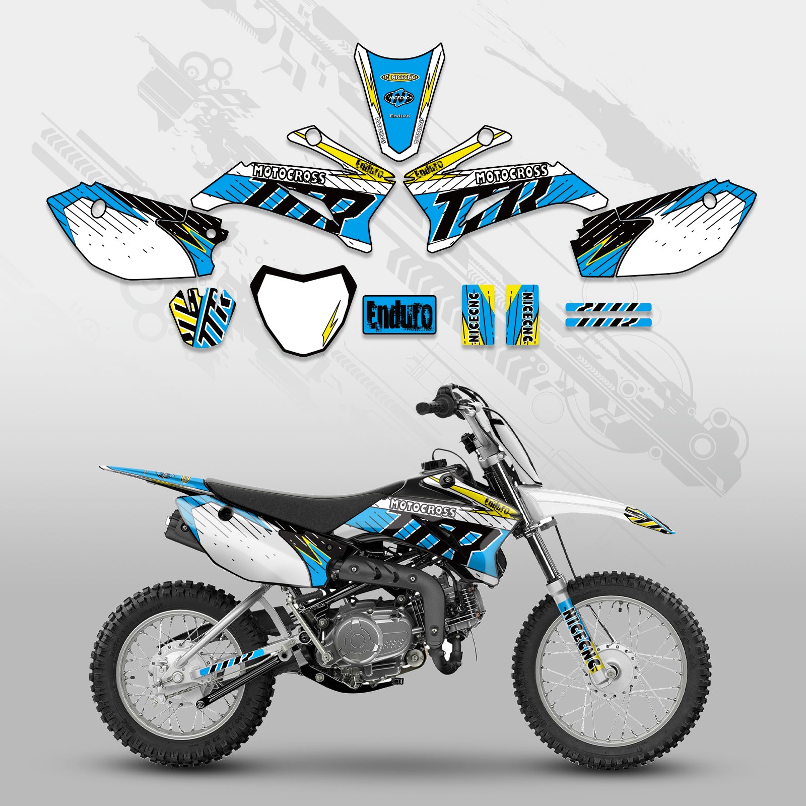Motorrad Volle Grafiken Aufkleber Set Für YAMAHA TTR110 ALLE JAHRE