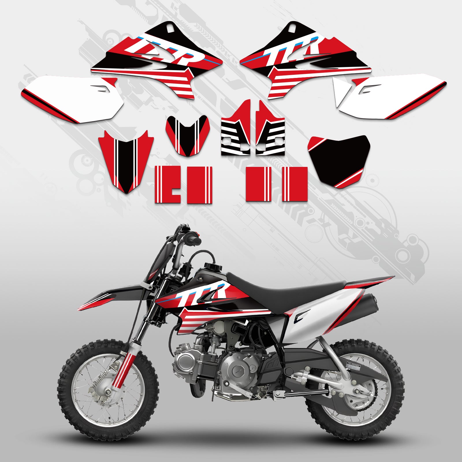 Motorrad Volle Grafiken Decals Aufkleber Kit Für YAMAHA TTR50 2006-2015