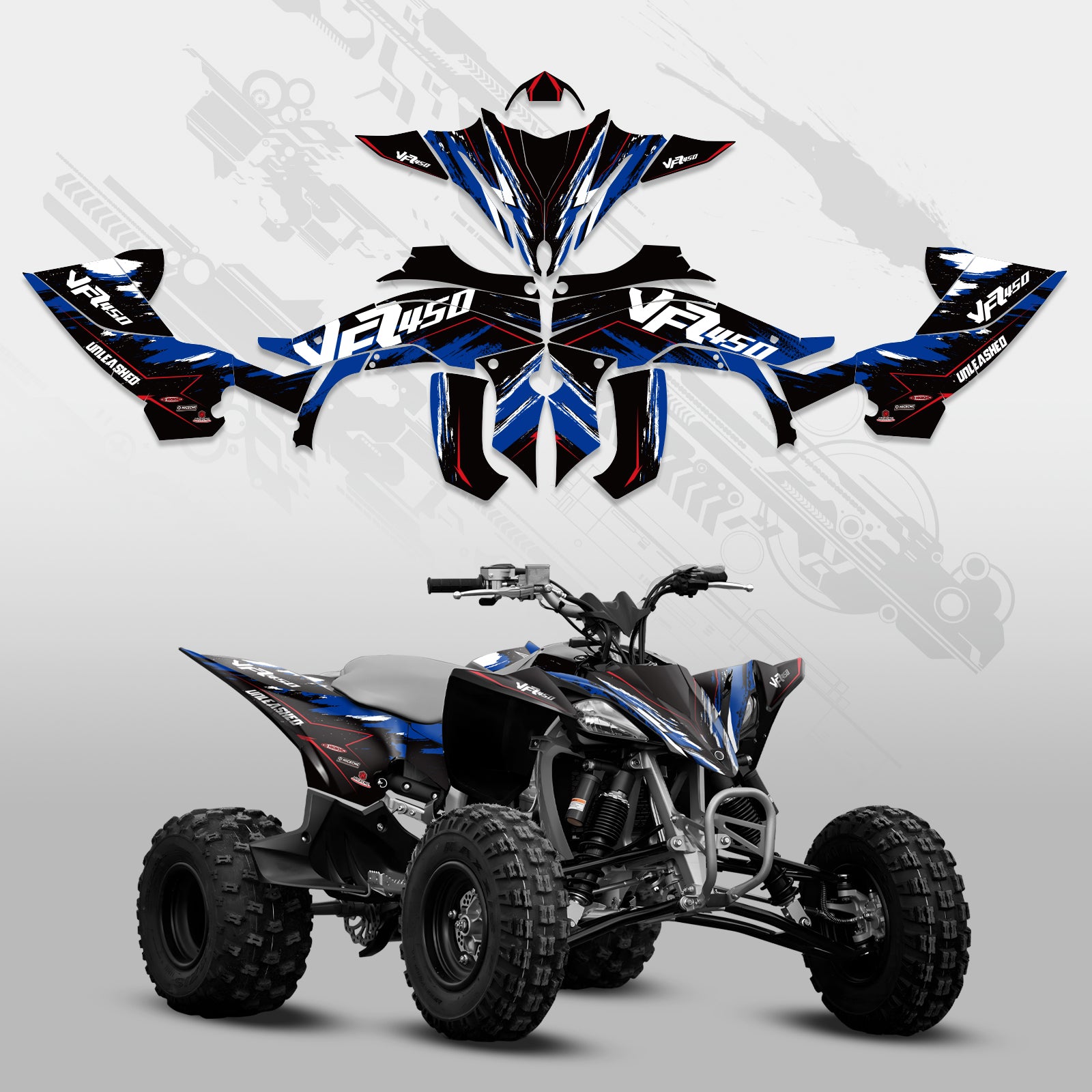 ATV Volle Grafik Aufkleber Kit Für YAMAHA YFZ450R 2014-2022