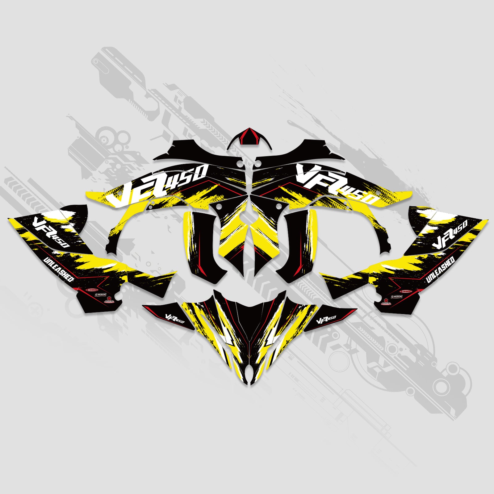 ATV Volle Grafik Aufkleber Kit Für YAMAHA YFZ450R 2014-2022