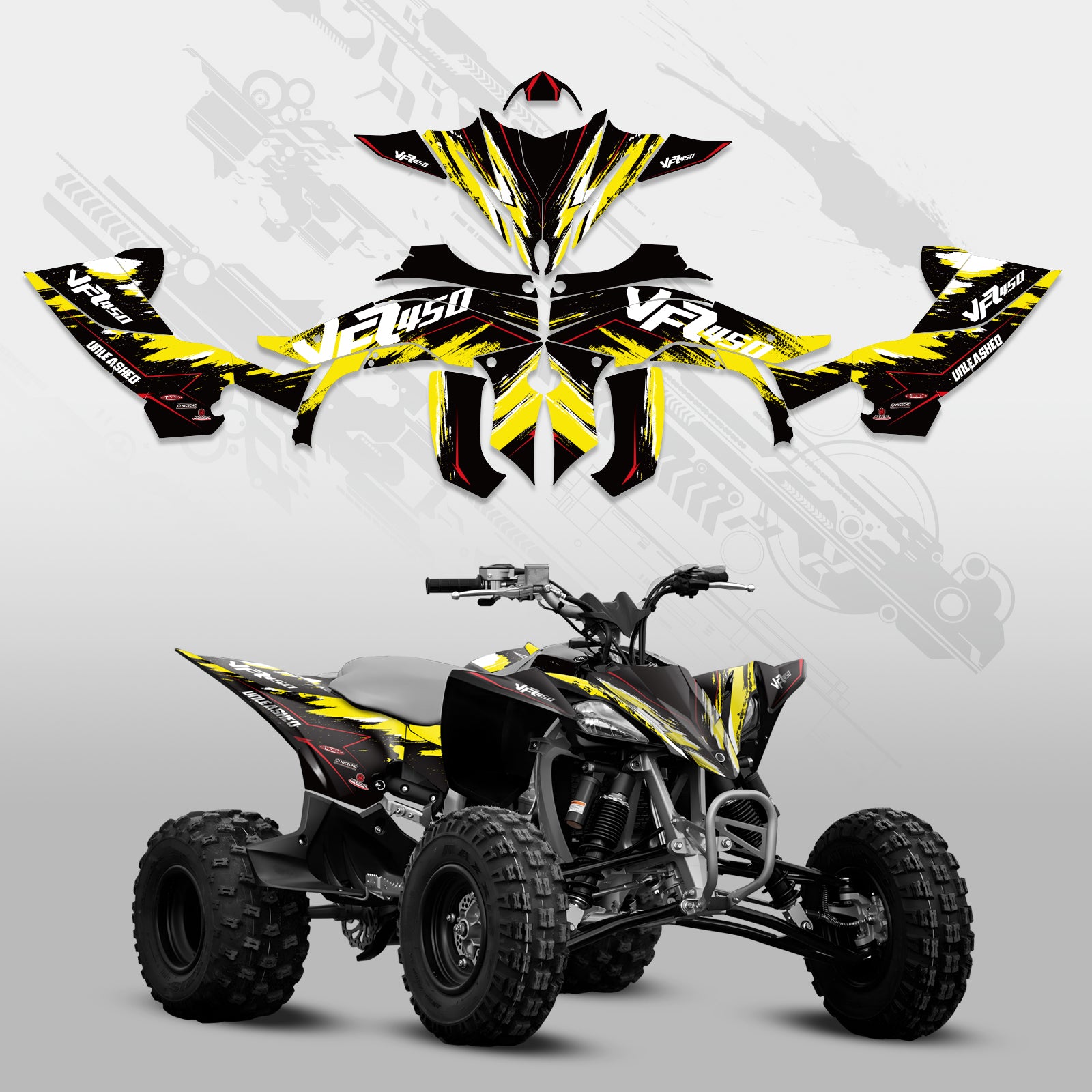 ATV Volle Grafik Aufkleber Kit Für YAMAHA YFZ450R 2014-2022