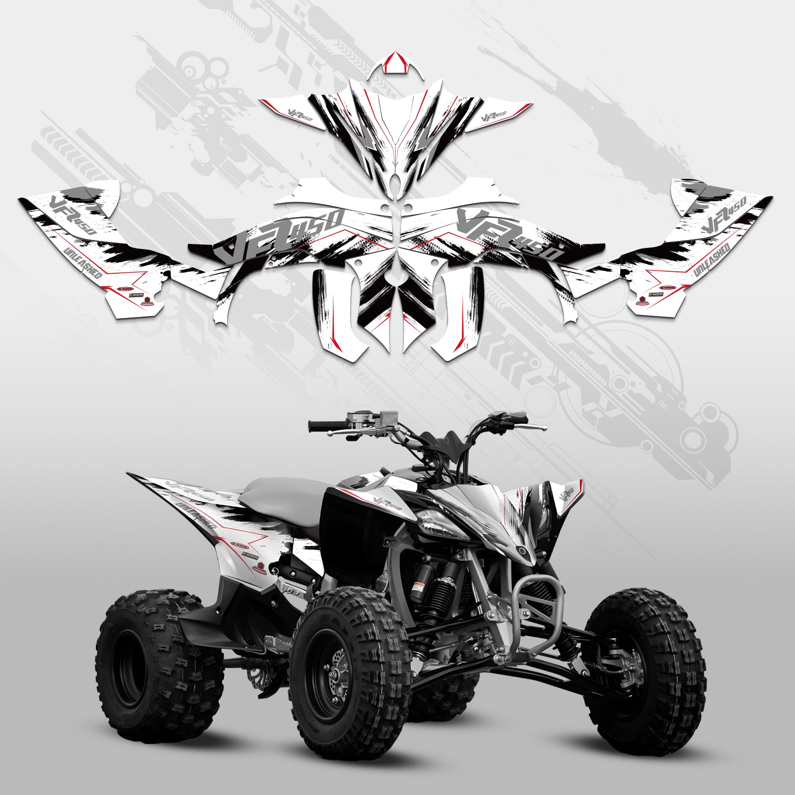 ATV Volle Grafik Aufkleber Kit Für YAMAHA YFZ450R 2014-2022