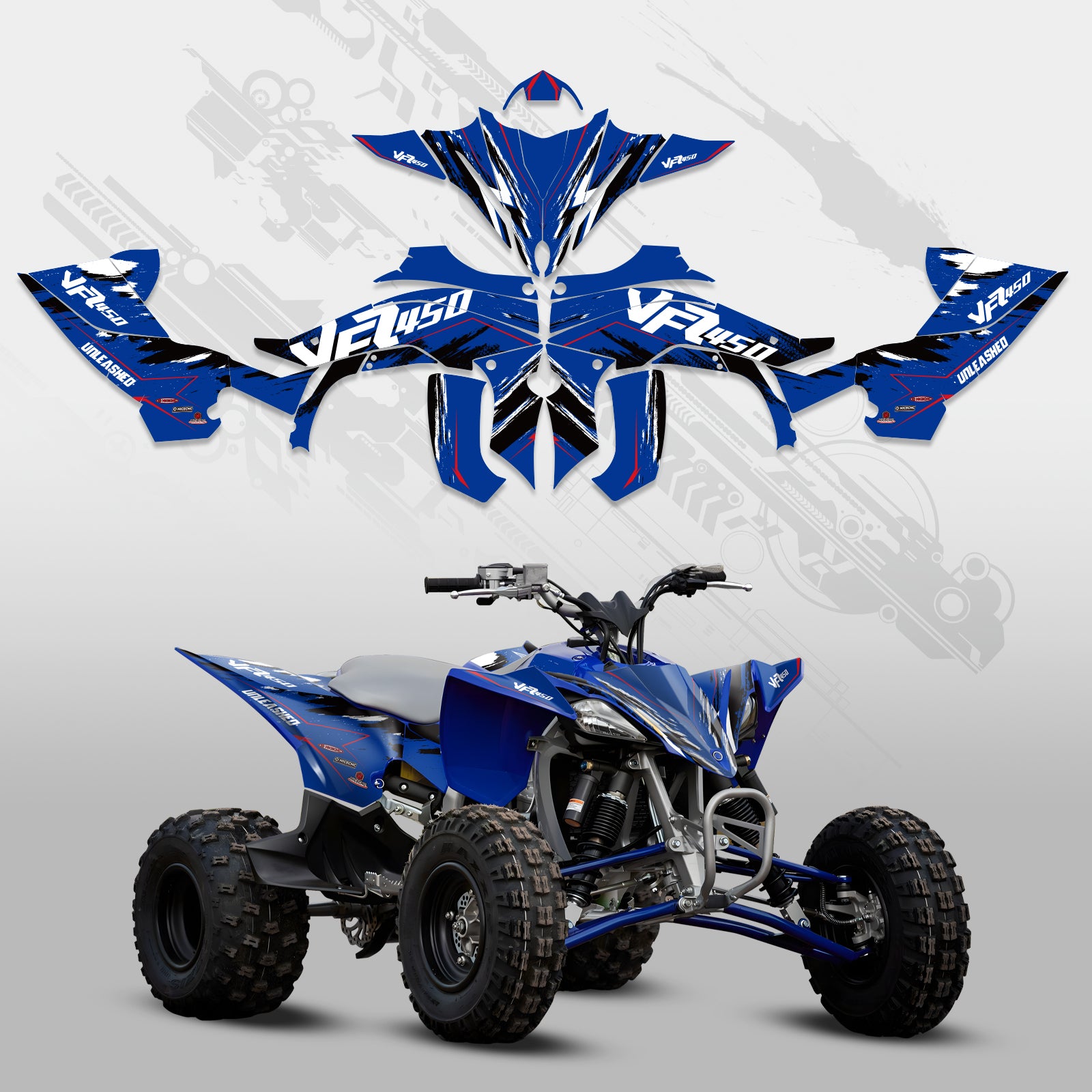 ATV Volle Grafik Aufkleber Kit Für YAMAHA YFZ450R 2014-2022