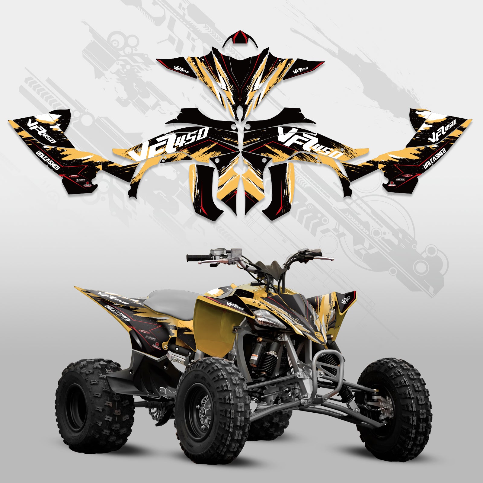 ATV Volle Grafik Aufkleber Kit Für YAMAHA YFZ450R 2014-2022