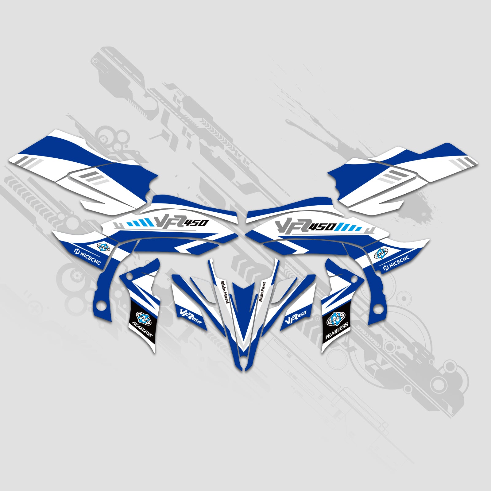 ATV Volle Grafiken Decals Aufkleber Kit Für YAMAHA YFZ450R YFZ450X 2009-2013