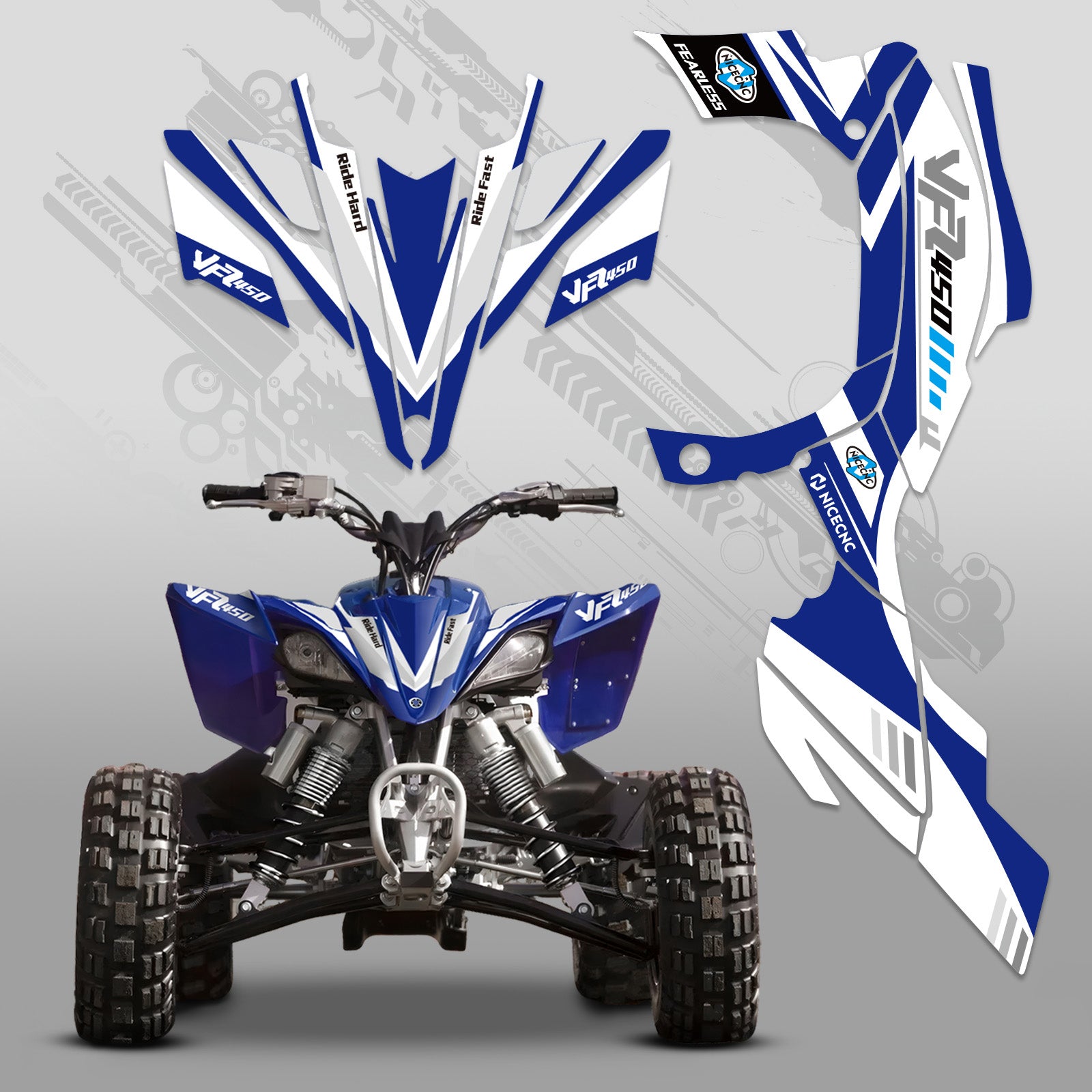 ATV Volle Grafiken Decals Aufkleber Kit Für YAMAHA YFZ450R YFZ450X 2009-2013